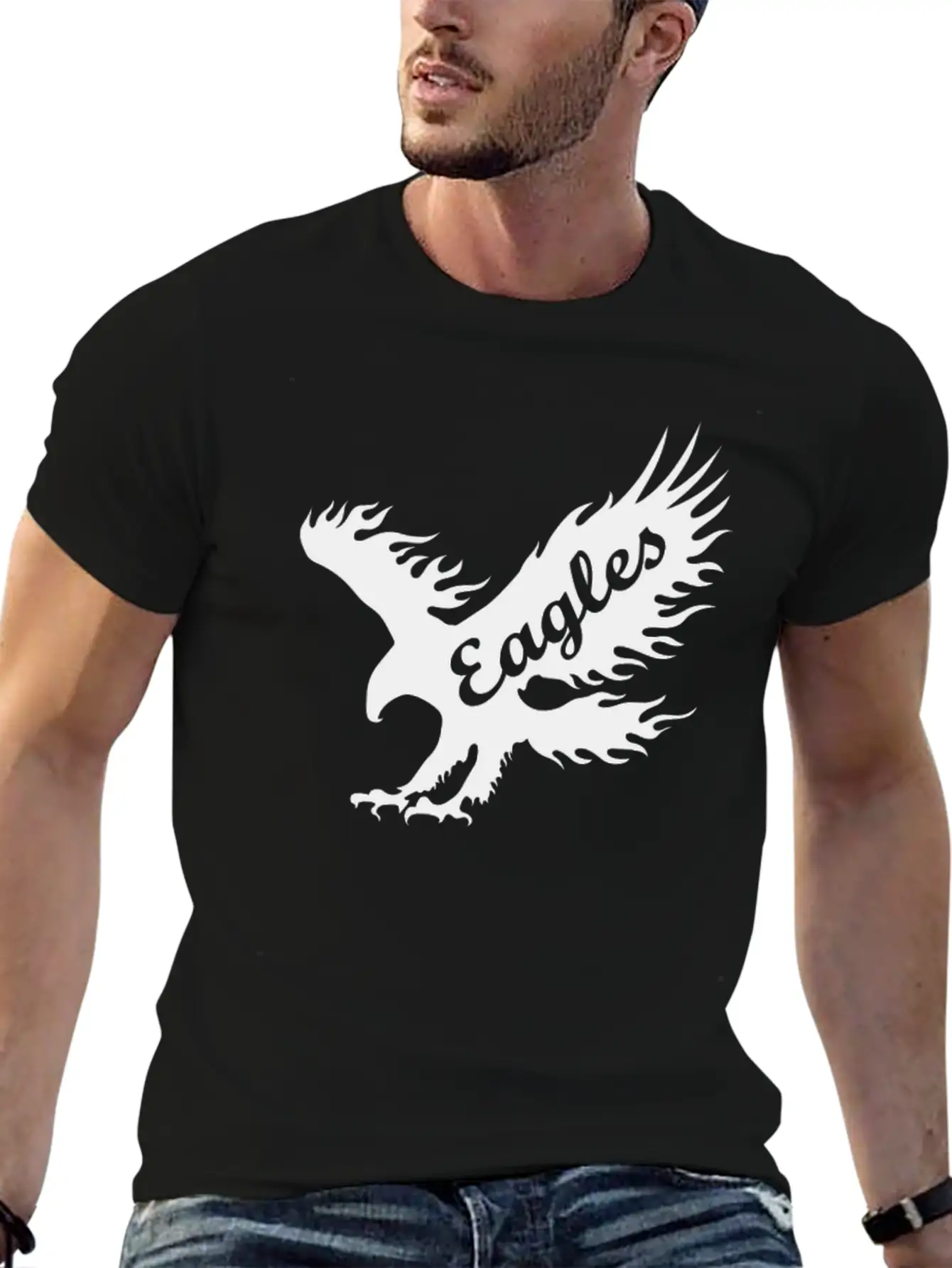 Eagle Black Breathable Soft Cotton T-Shirt – Timeless Casual Look
