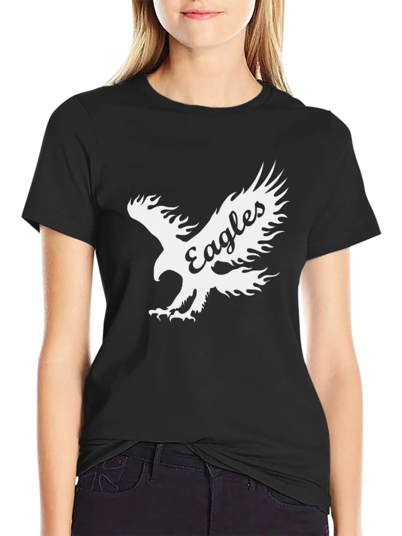 Eagle Black Breathable Soft Cotton T-Shirt – Timeless Casual Look