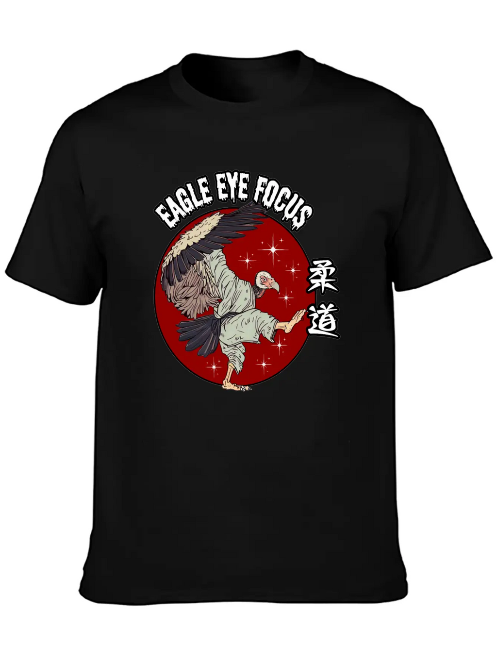 Eagle Eye Focus Vulture Japanese Art Unisex Short Sleeve Soft Cotton T-Shirt – Casual Everyday Wear