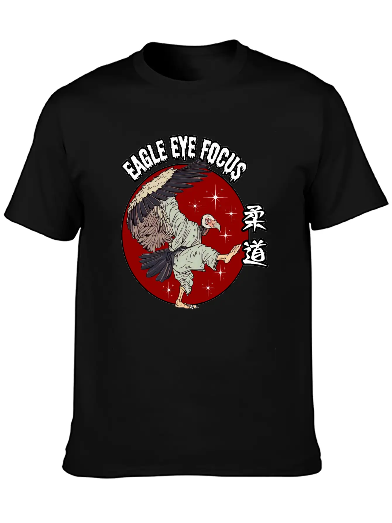 Eagle Eye Focus Vulture Japanese Art Unisex Short Sleeve Soft Cotton T-Shirt – Casual Everyday Wear
