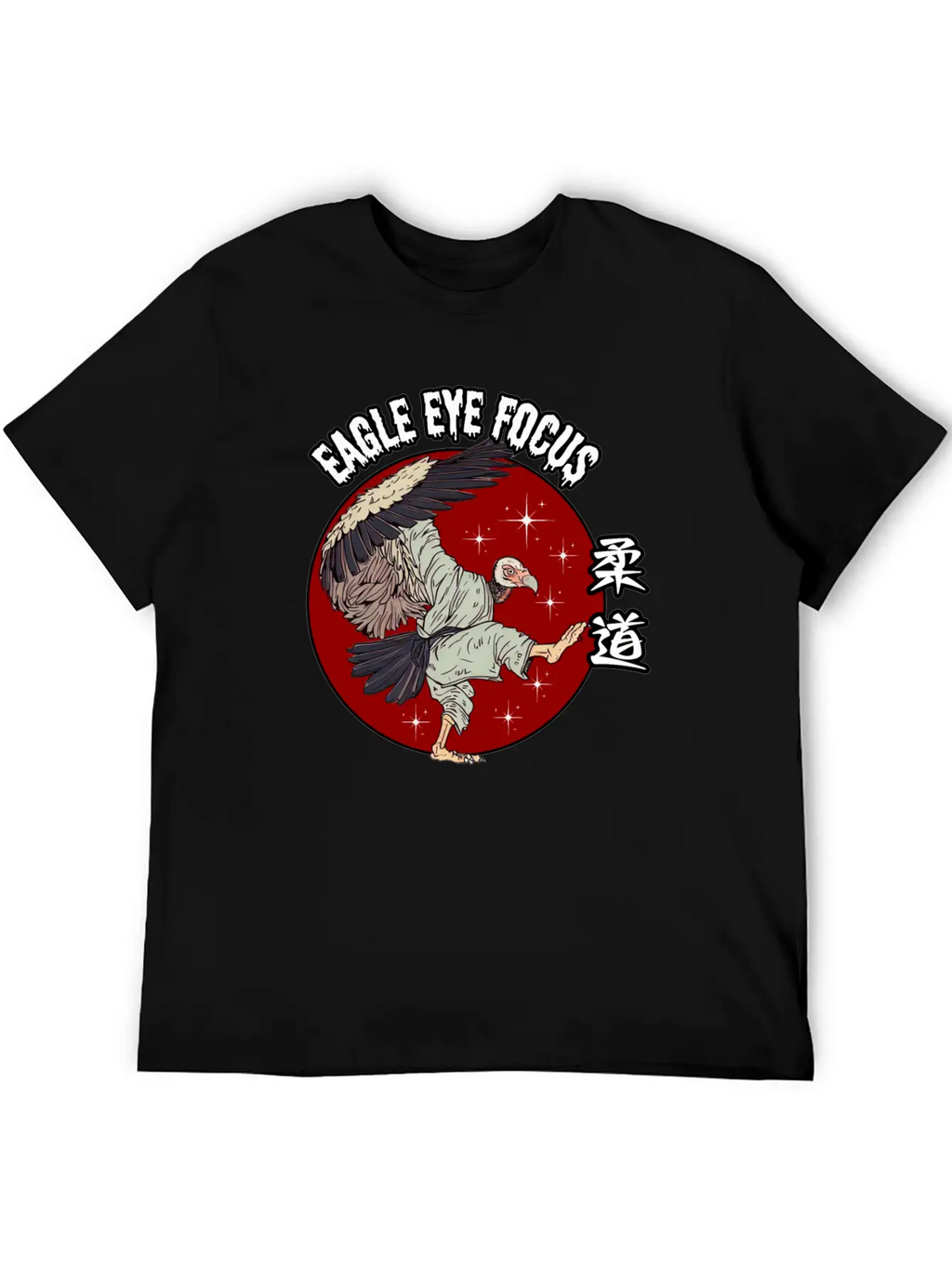 Eagle Eye Focus Vulture Japanese Art Unisex Short Sleeve Soft Cotton T-Shirt – Casual Everyday Wear