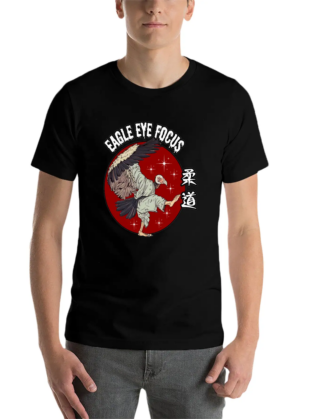Eagle Eye Focus Vulture Japanese Art Unisex Short Sleeve Soft Cotton T-Shirt – Casual Everyday Wear