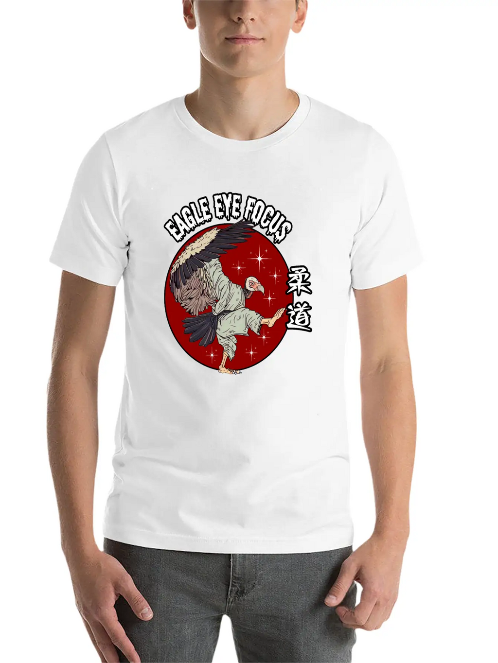 Eagle Eye Focus Vulture Japanese Art Unisex Short Sleeve Soft Cotton T-Shirt – Casual Everyday Wear