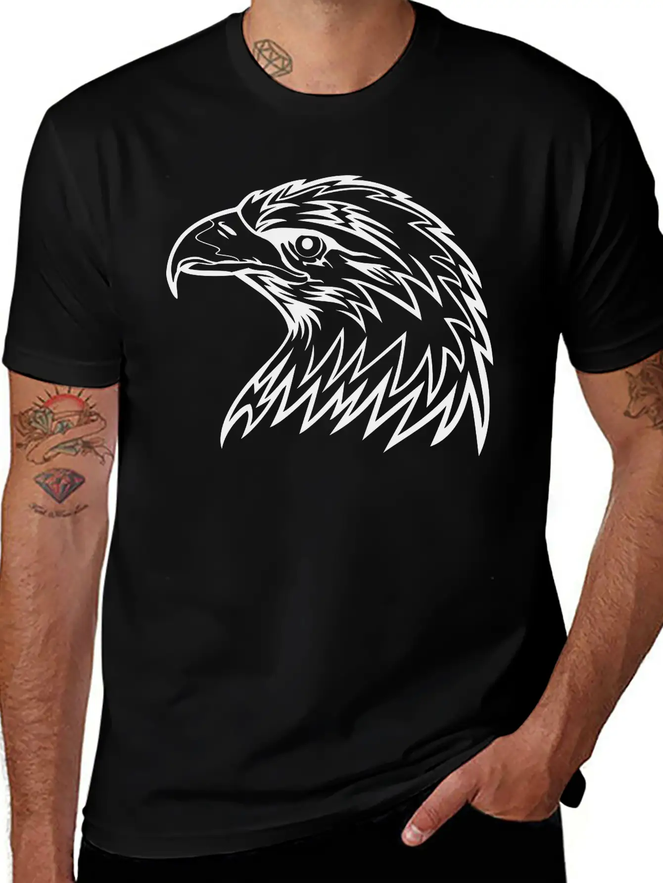 Eagle Head Art Unisex Casual T-Shirt – Clean Design For Daily Comfort
