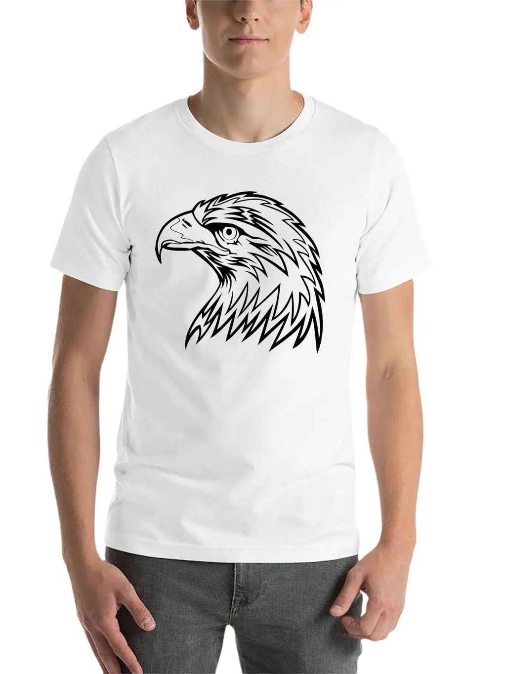 Eagle Head Art Unisex Casual T-Shirt – Clean Design For Daily Comfort