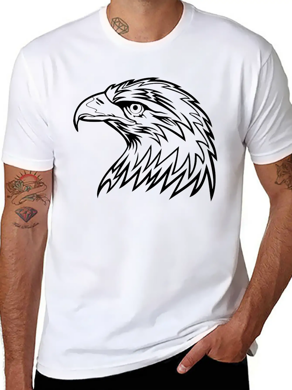 Eagle Head Art Unisex Casual T-Shirt – Clean Design For Daily Comfort