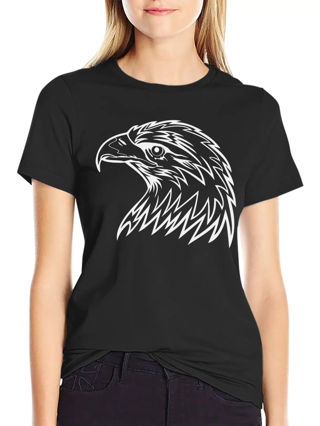 Eagle Head Art Unisex Casual T-Shirt – Clean Design For Daily Comfort