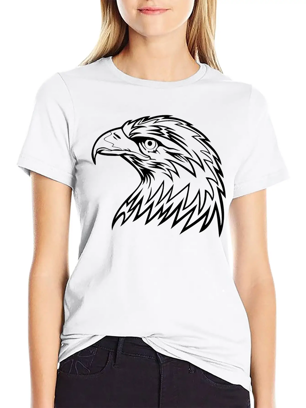 Eagle Head Art Unisex Casual T-Shirt – Clean Design For Daily Comfort