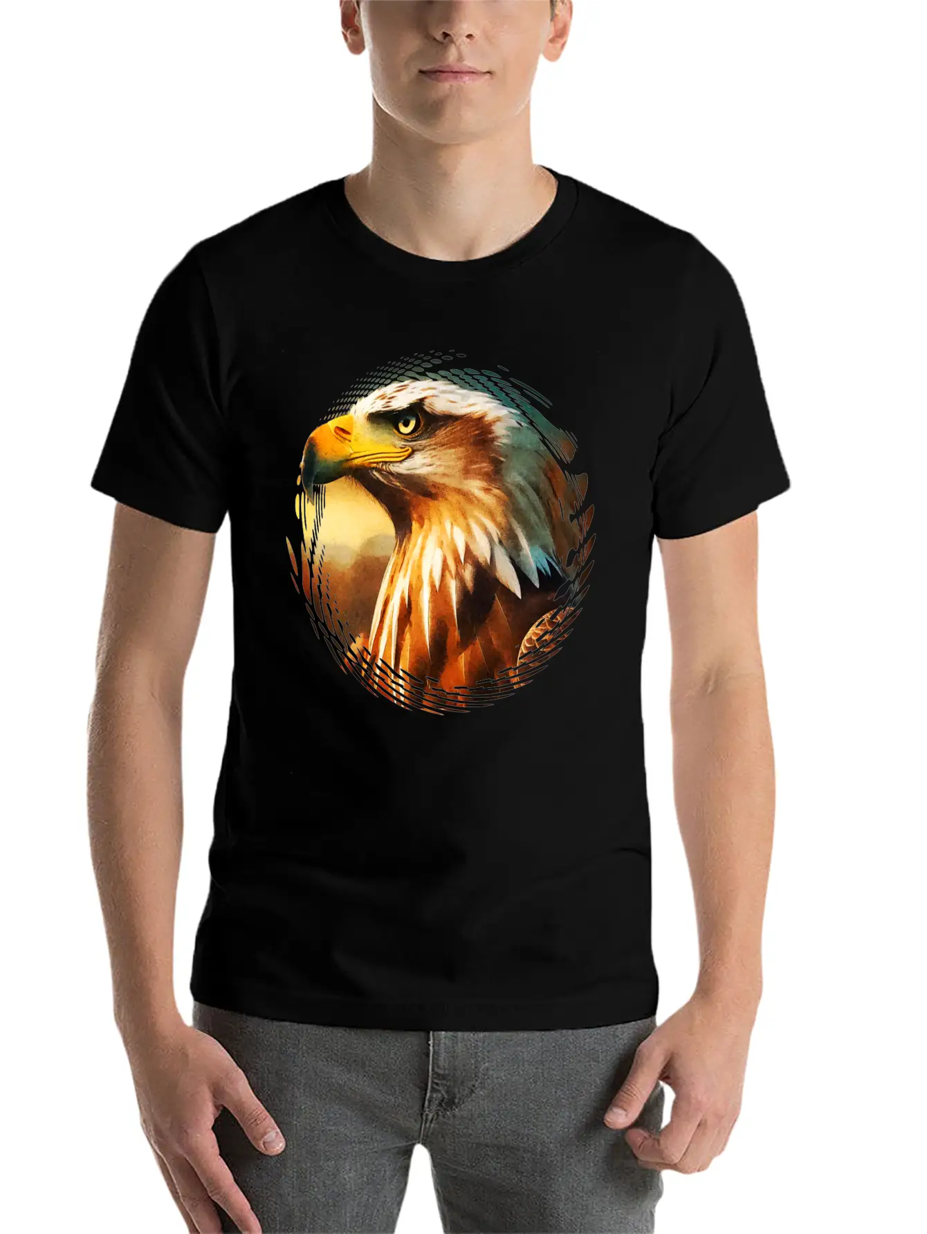 Eagle In The Dusk Unisex Casual T-Shirt – Clean Design For Daily Comfort