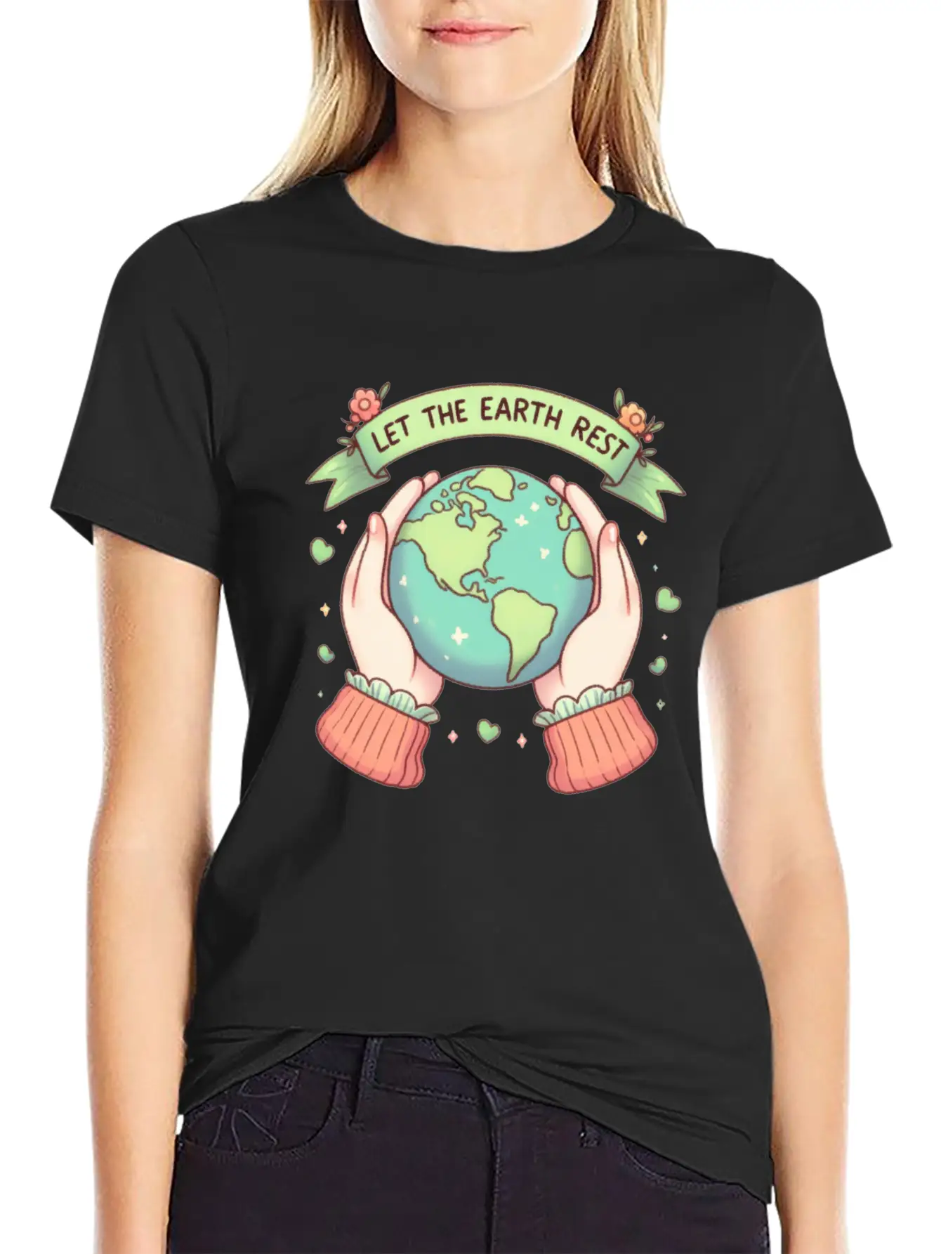 Earth Day Let The Earth Rest Casual Graphic T-Shirt – Simple And Comfortable Daily Wear