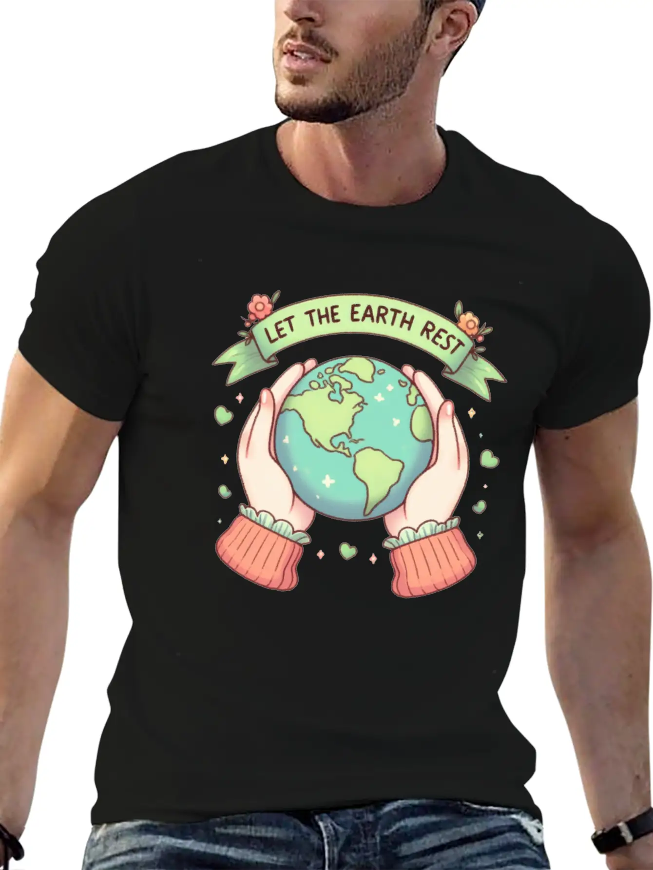Earth Day Let The Earth Rest Casual Graphic T-Shirt – Simple And Comfortable Daily Wear