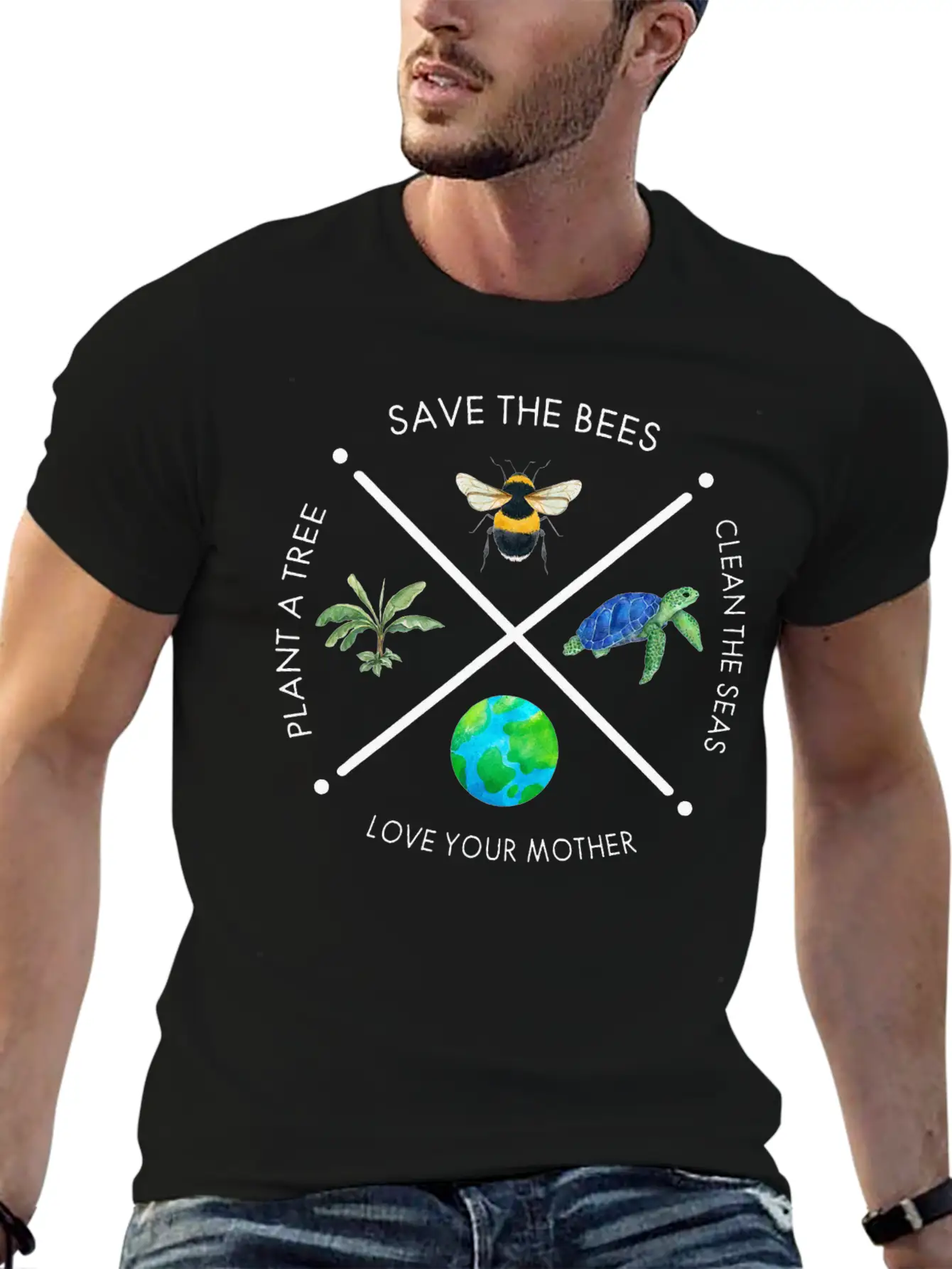 Earth Day Save The Bees Plant More Trees Clean Classic Fit Graphic Tee For Daily Comfort – Unisex Cotton Shirt