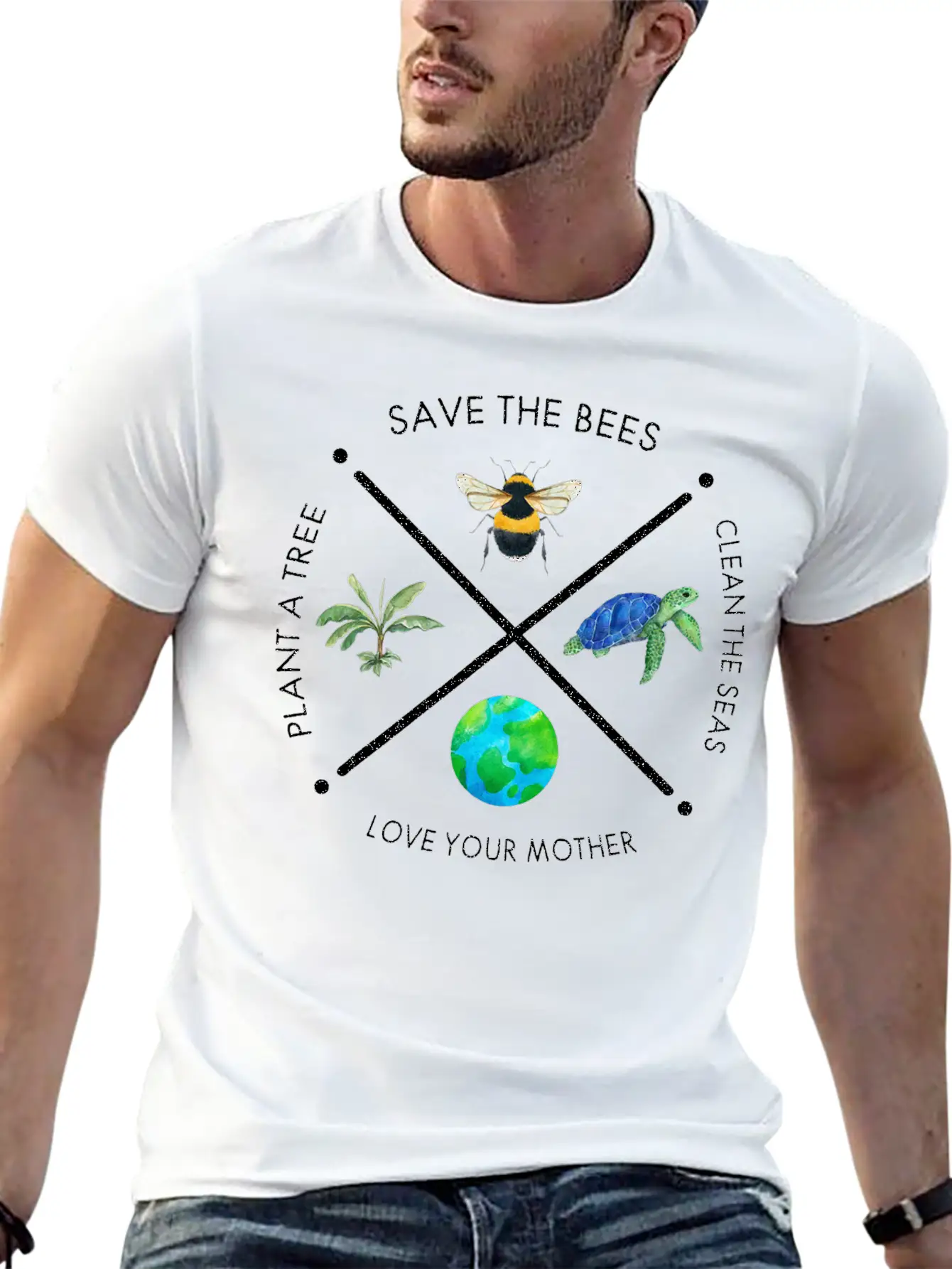 Earth Day Save The Bees Plant More Trees Clean Classic Fit Graphic Tee For Daily Comfort – Unisex Cotton Shirt