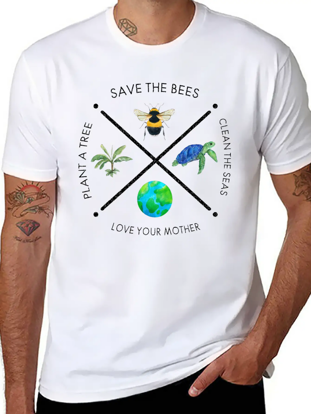 Earth Day Save The Bees Plant More Trees Clean Classic Fit Graphic Tee For Daily Comfort – Unisex Cotton Shirt
