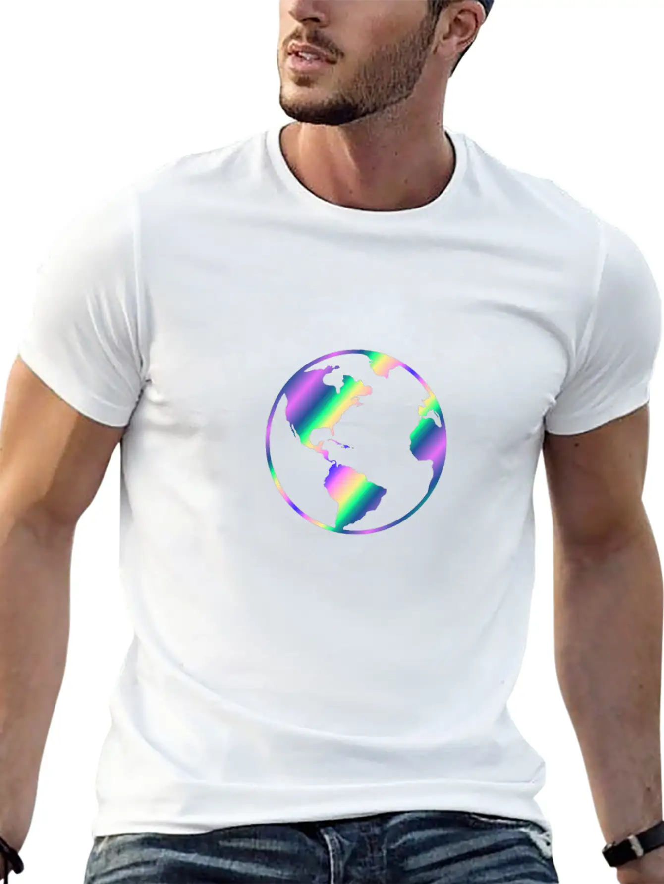 Earth Rainbow Stylish Everyday T-Shirt – Unisex Basic Cotton Tee