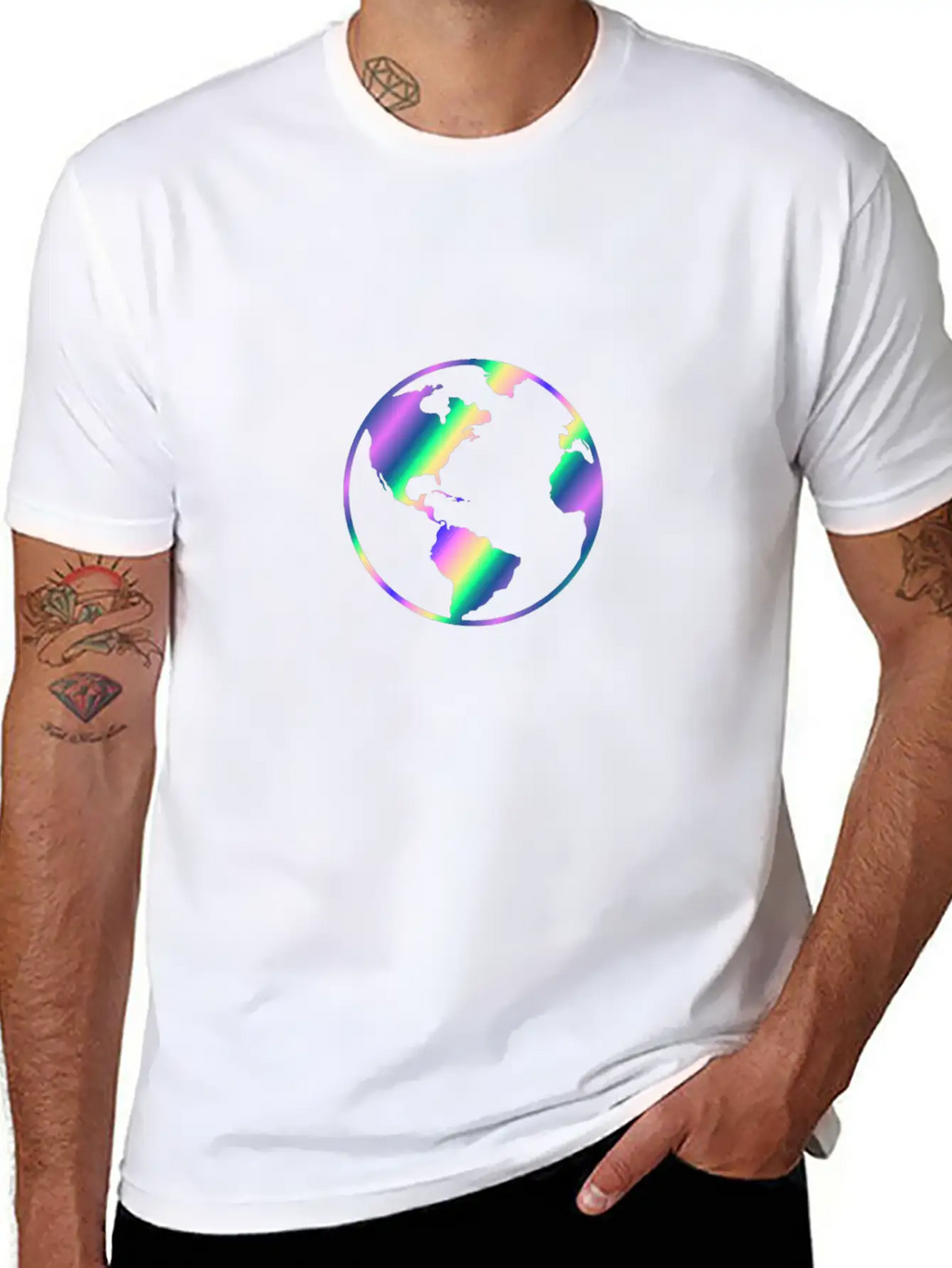Earth Rainbow Stylish Everyday T-Shirt – Unisex Basic Cotton Tee