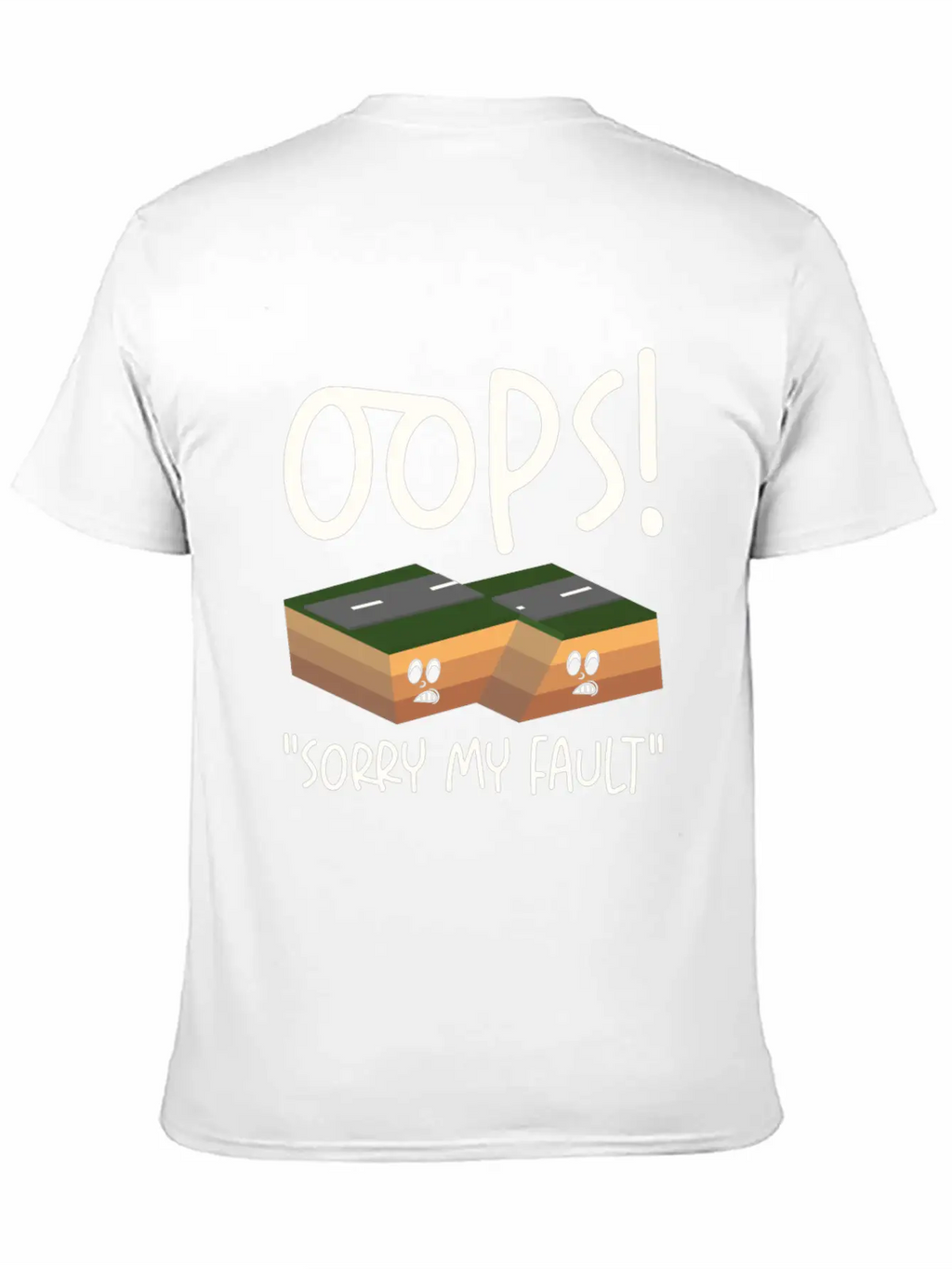 Earthquake Fault Ground Shake Humorous Pun Casual Graphic T-Shirt – Simple And Comfortable Daily Wear