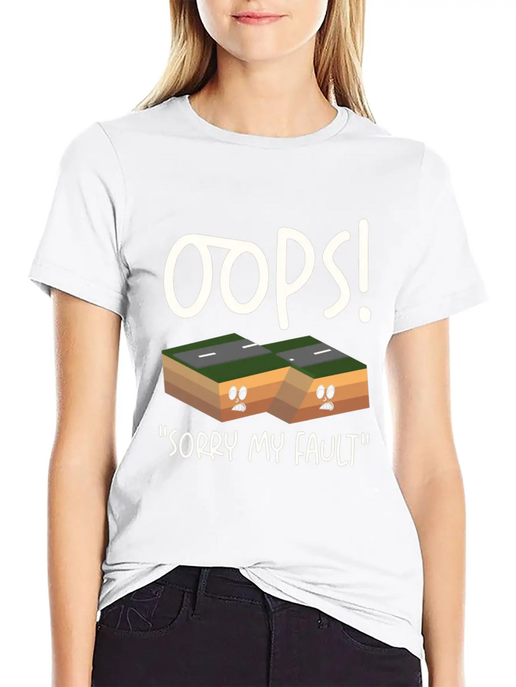 Earthquake Fault Ground Shake Humorous Pun Casual Graphic T-Shirt – Simple And Comfortable Daily Wear