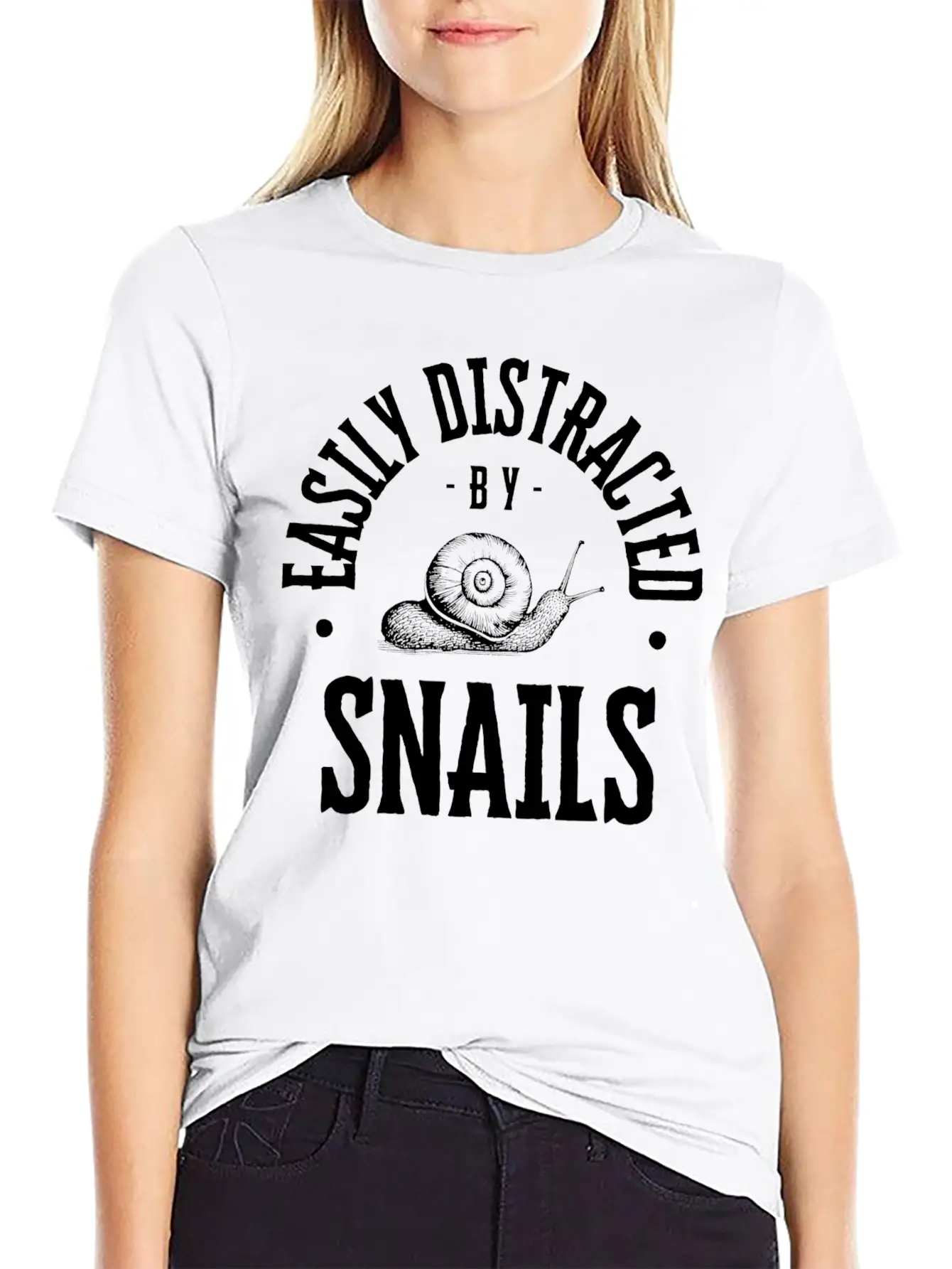 Easily Distracted By Snails Lover Funny Breathable Soft Cotton T-Shirt – Timeless Casual Look