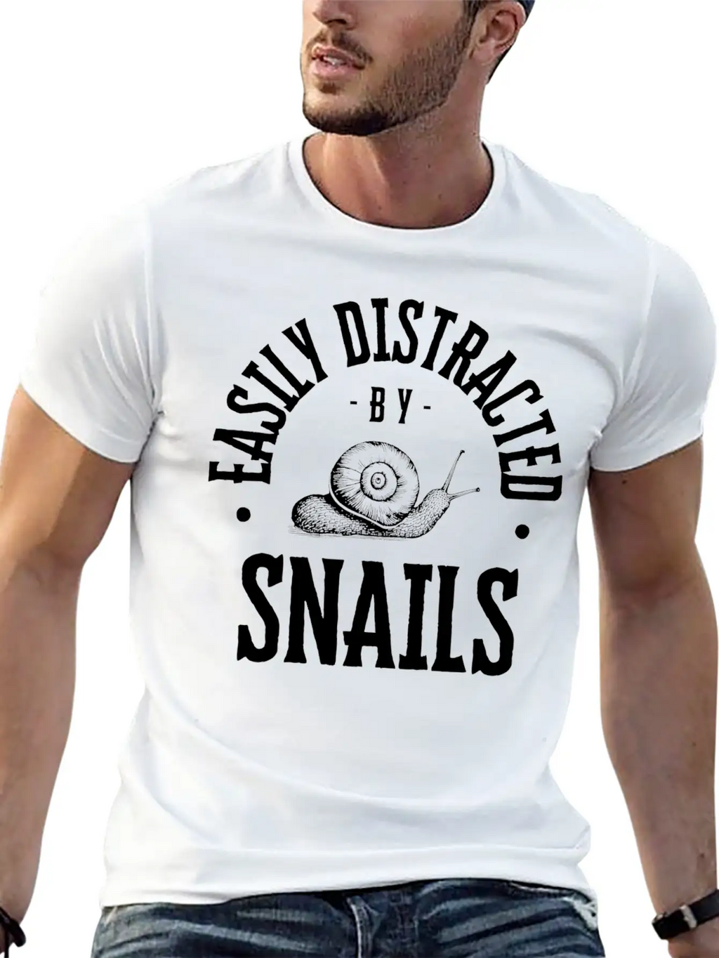 Easily Distracted By Snails Lover Funny Breathable Soft Cotton T-Shirt – Timeless Casual Look