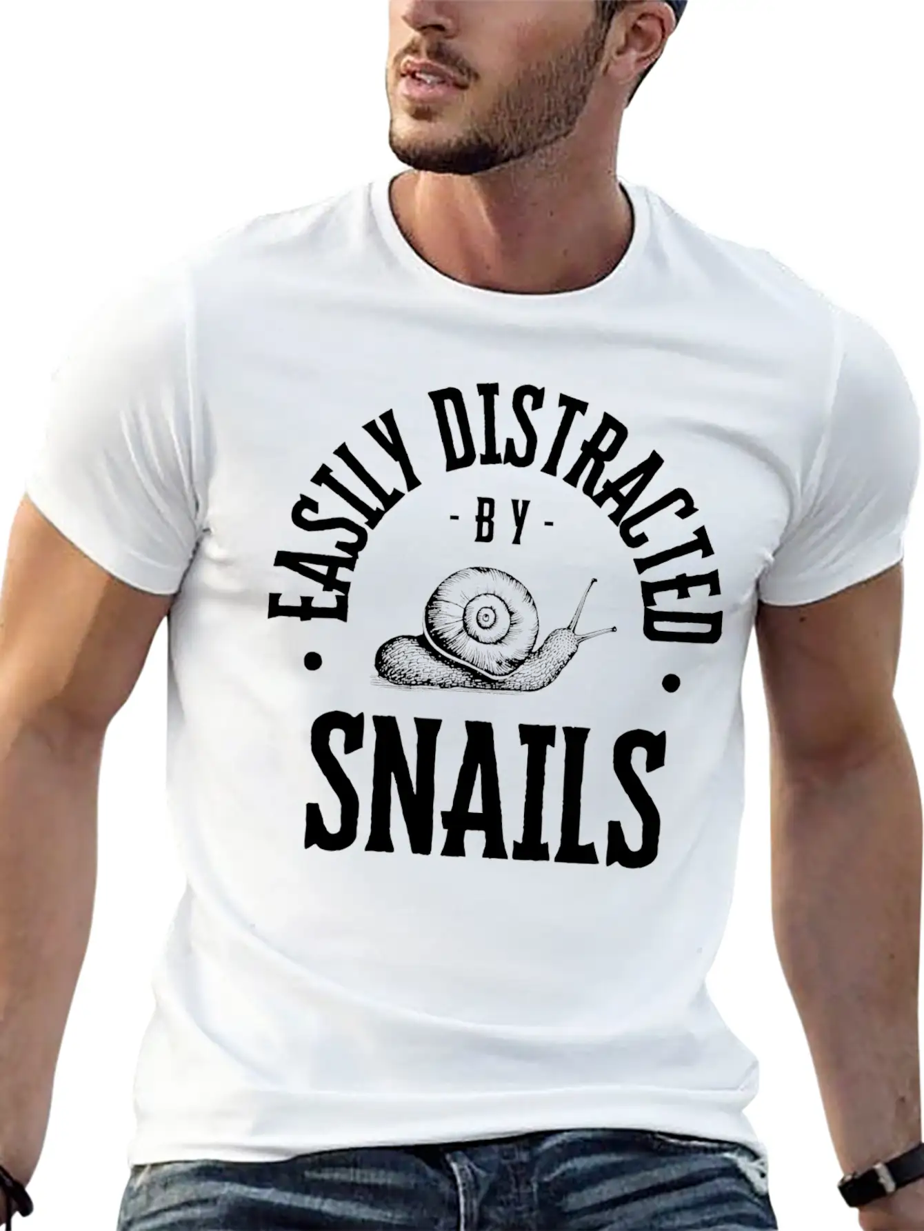 Easily Distracted By Snails Lover Funny Breathable Soft Cotton T-Shirt – Timeless Casual Look