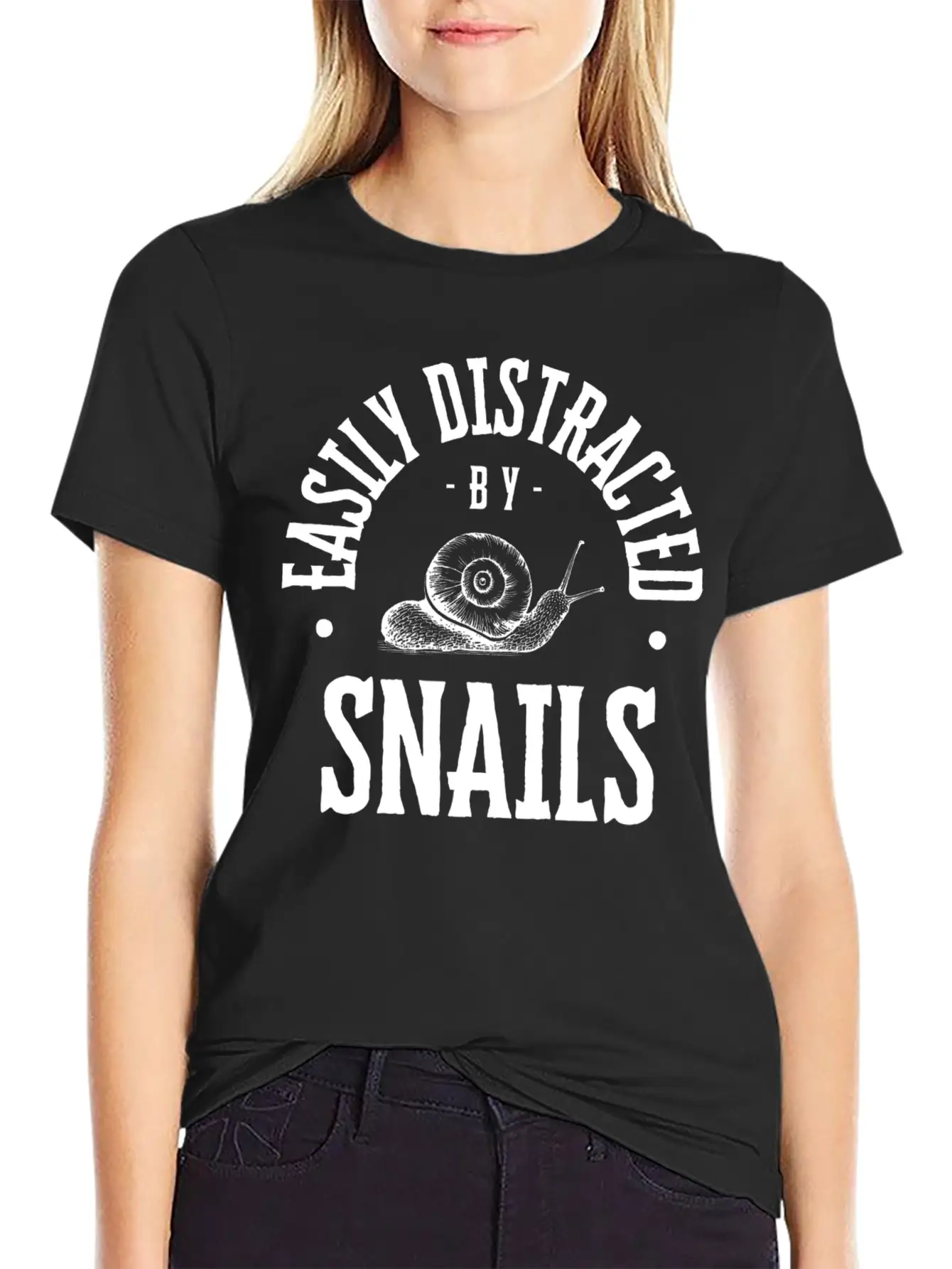 Easily Distracted By Snails Lover Funny Breathable Soft Cotton T-Shirt – Timeless Casual Look