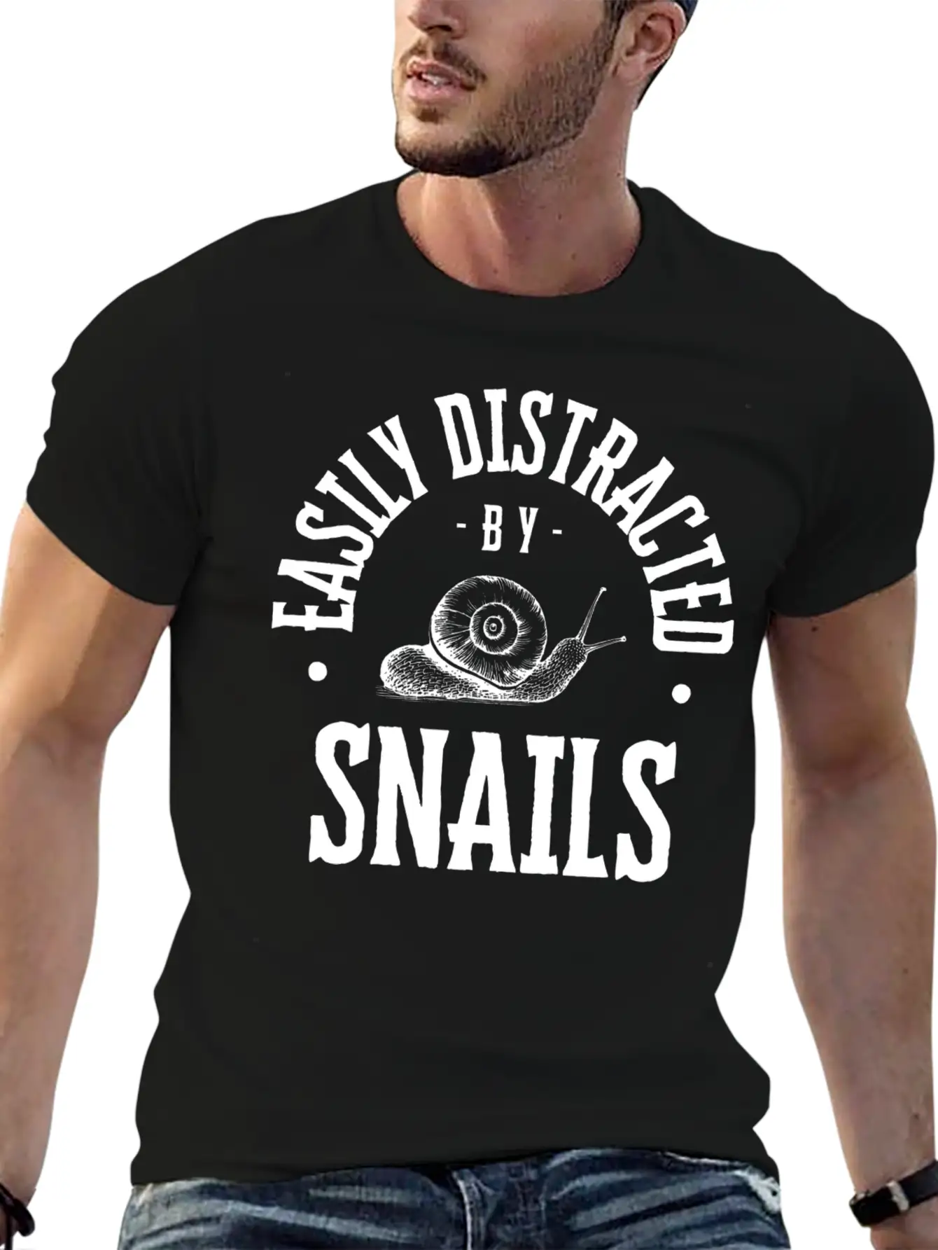 Easily Distracted By Snails Lover Funny Breathable Soft Cotton T-Shirt – Timeless Casual Look