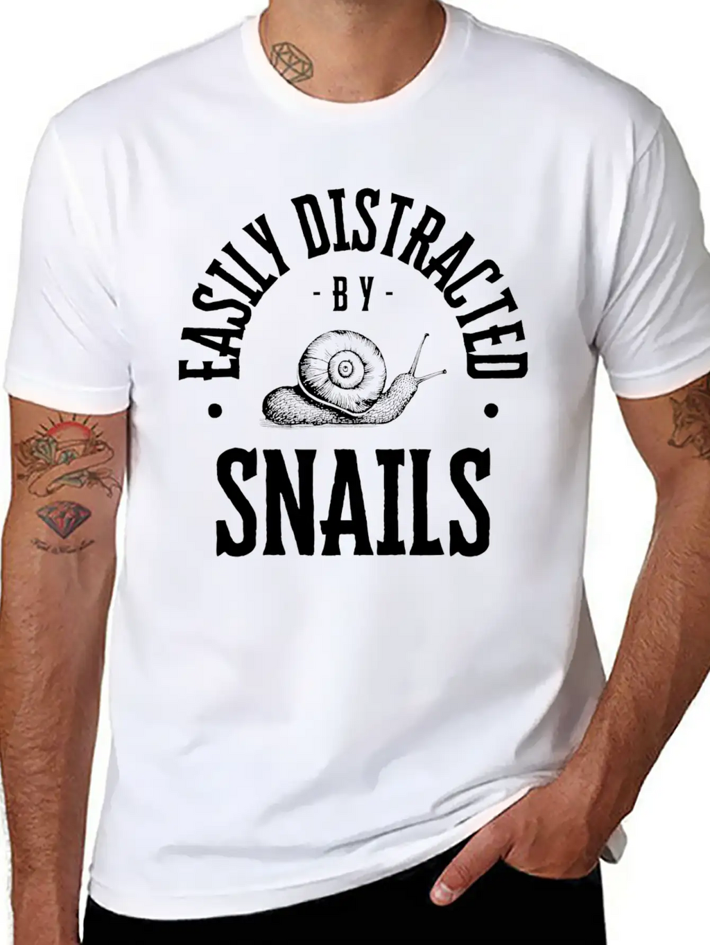 Easily Distracted By Snails Lover Funny Breathable Soft Cotton T-Shirt – Timeless Casual Look
