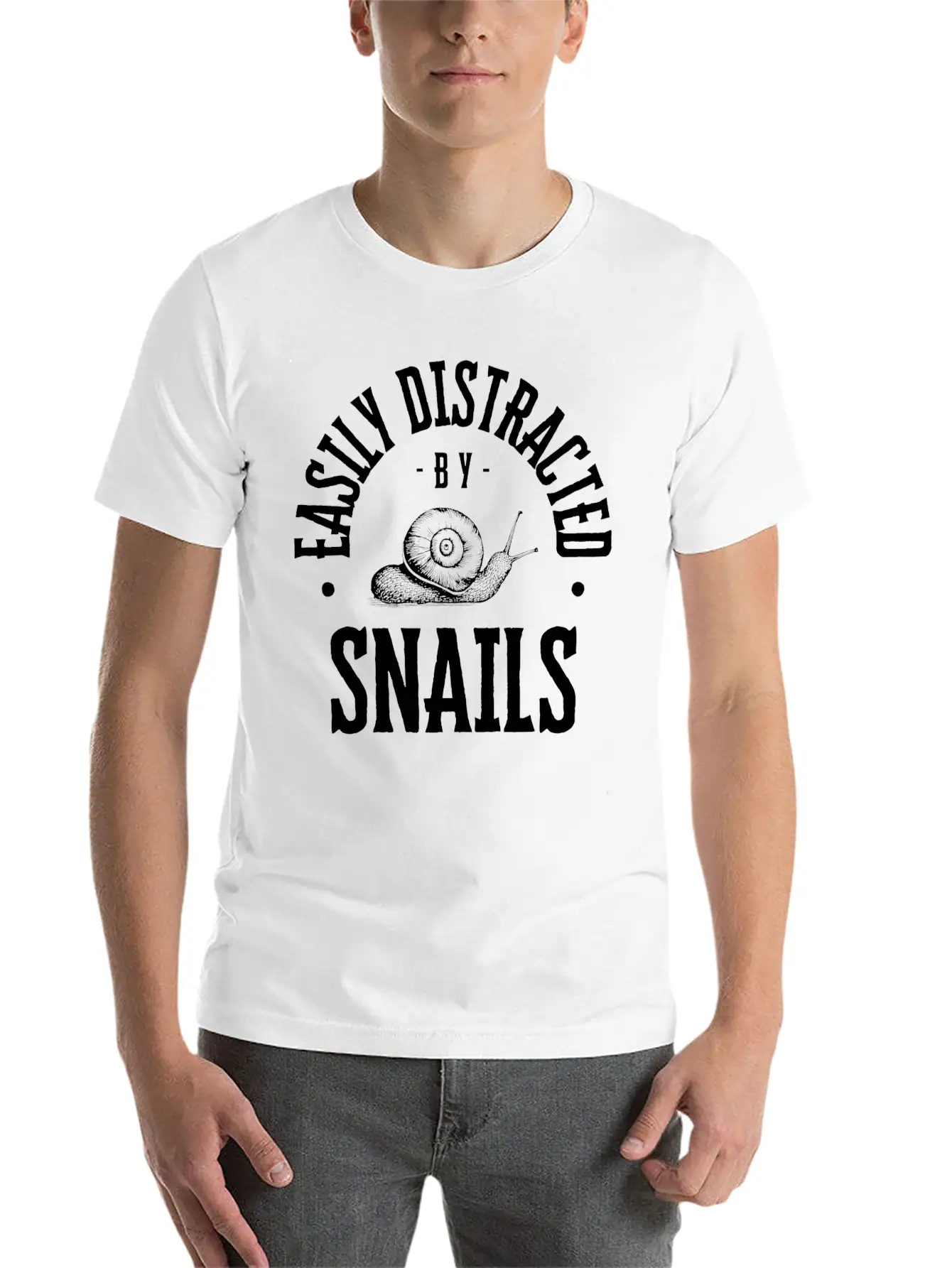 Easily Distracted By Snails Lover Funny Breathable Soft Cotton T-Shirt – Timeless Casual Look