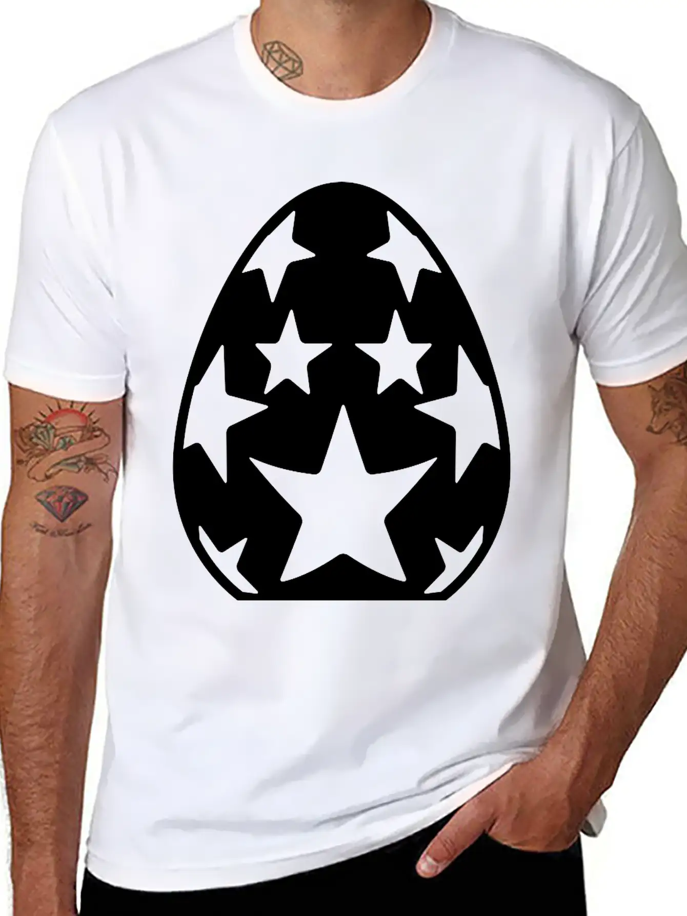Easter Egg With Stars Unisex Casual T-Shirt – Clean Design For Daily Comfort