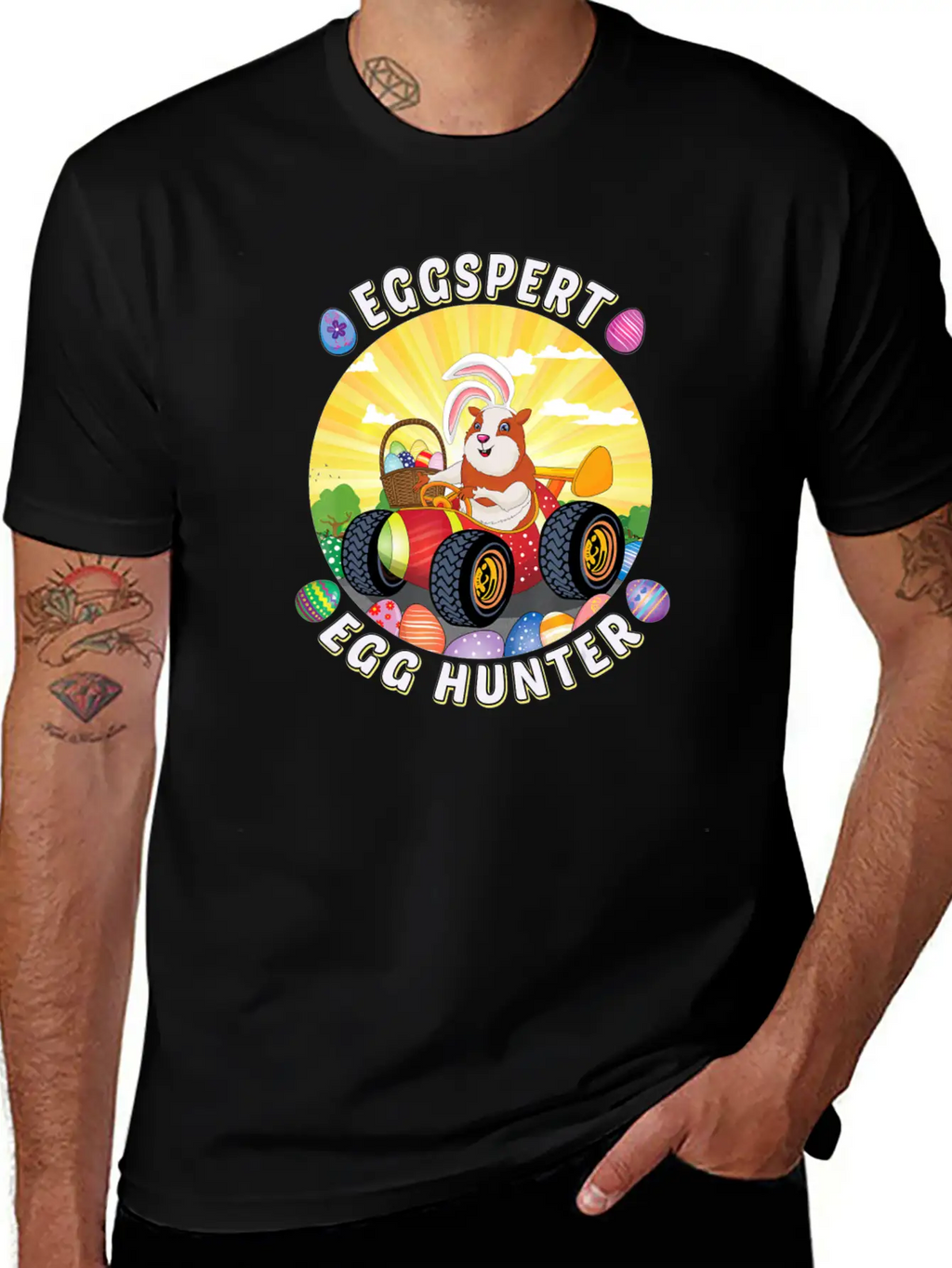 Easter Guinea Pig Lover Egg Truck Eggspert Egg Unisex Casual T-Shirt – Clean Design For Daily Comfort