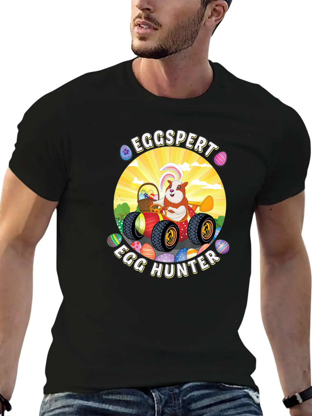 Easter Guinea Pig Lover Egg Truck Eggspert Egg Unisex Casual T-Shirt – Clean Design For Daily Comfort