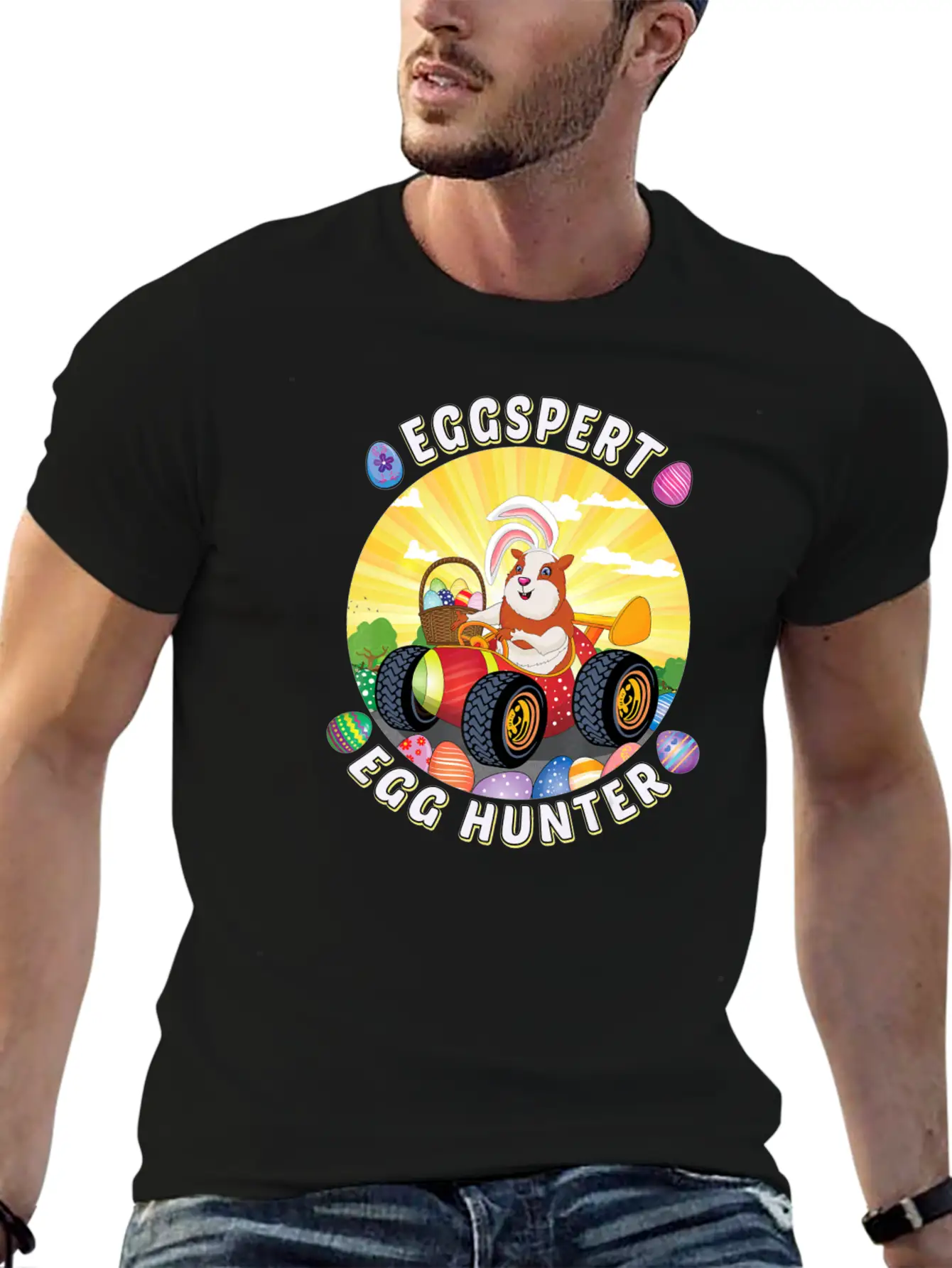 Easter Guinea Pig Lover Egg Truck Eggspert Egg Unisex Casual T-Shirt – Clean Design For Daily Comfort