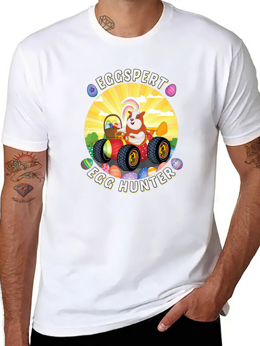 Easter Guinea Pig Lover Egg Truck Eggspert Egg Unisex Casual T-Shirt – Clean Design For Daily Comfort