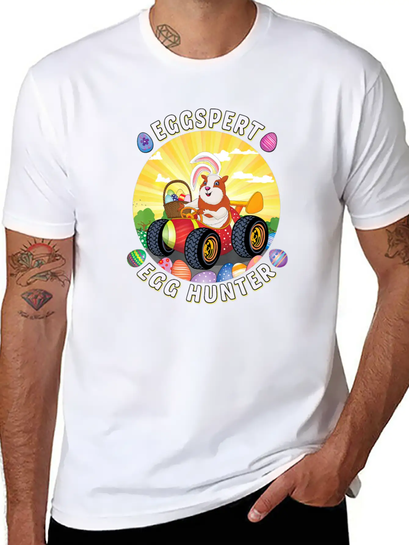 Easter Guinea Pig Lover Egg Truck Eggspert Egg Unisex Casual T-Shirt – Clean Design For Daily Comfort