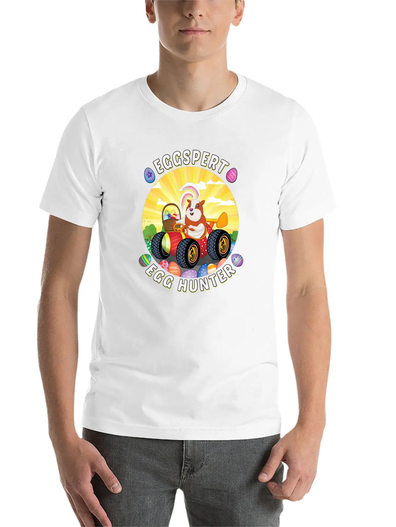 Easter Guinea Pig Lover Egg Truck Eggspert Egg Unisex Casual T-Shirt – Clean Design For Daily Comfort