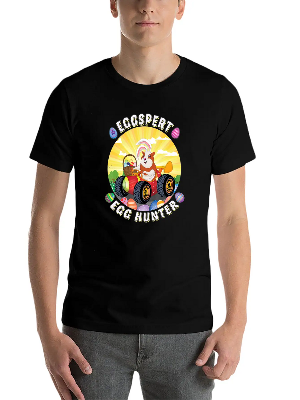 Easter Guinea Pig Lover Egg Truck Eggspert Egg Unisex Casual T-Shirt – Clean Design For Daily Comfort