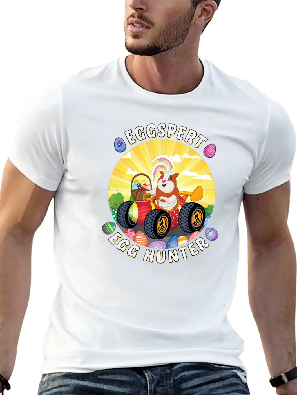 Easter Guinea Pig Lover Egg Truck Eggspert Egg Unisex Casual T-Shirt – Clean Design For Daily Comfort