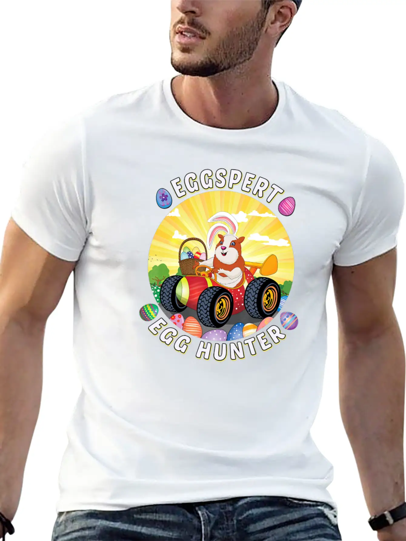 Easter Guinea Pig Lover Egg Truck Eggspert Egg Unisex Casual T-Shirt – Clean Design For Daily Comfort