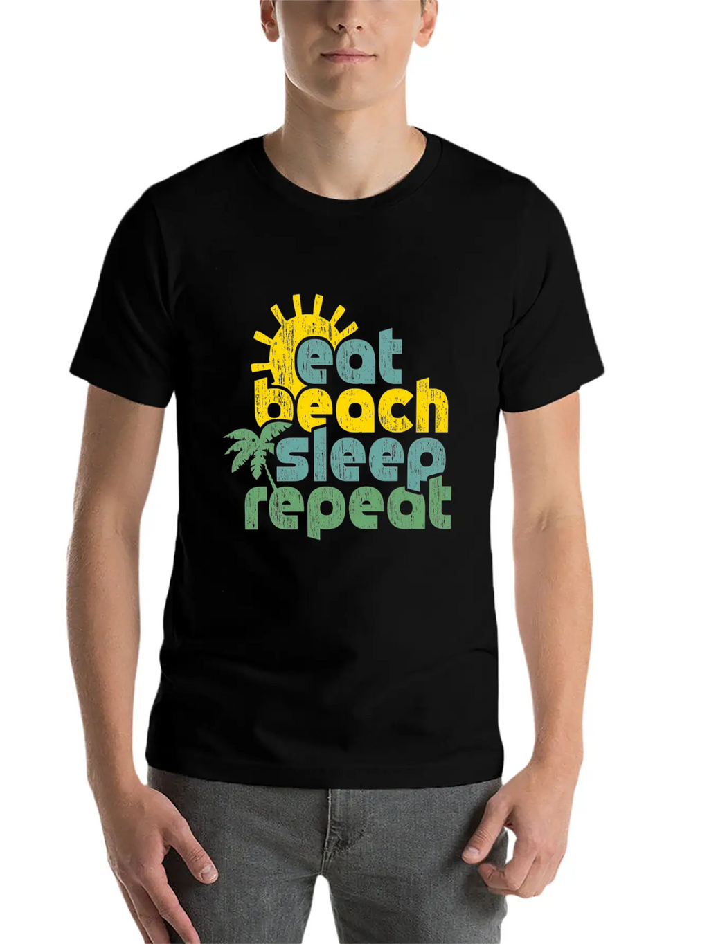 Eat Beach Sleep Repeat Funny Quote Gift Casual Graphic T-Shirt – Simple And Comfortable Daily Wear
