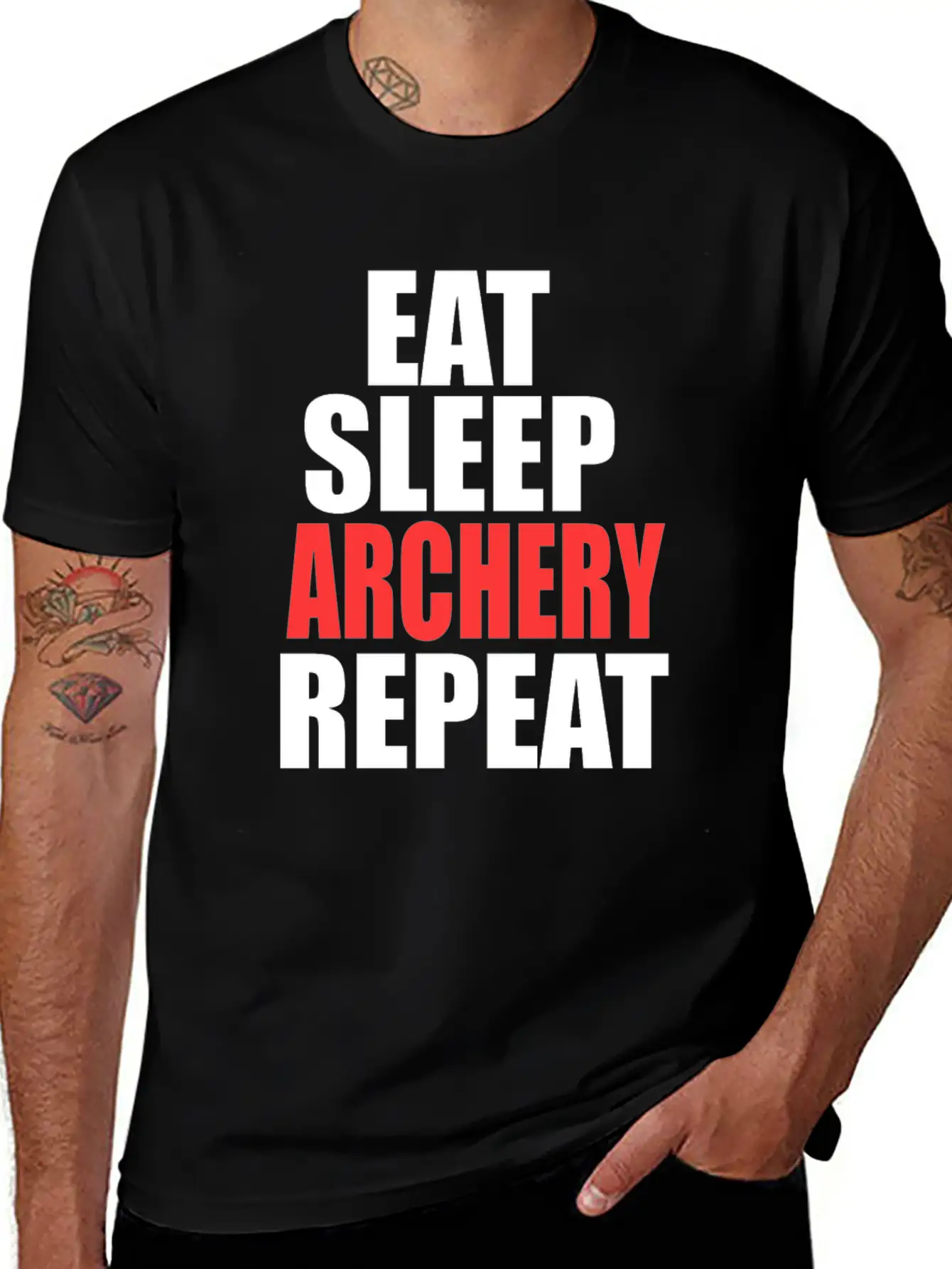 Eat Sleep Archery Repeat Gift Nature Arrow Bow Stylish Everyday T-Shirt – Unisex Basic Cotton Tee