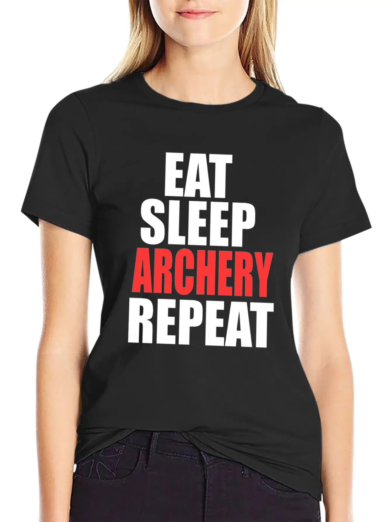 Eat Sleep Archery Repeat Gift Nature Arrow Bow Stylish Everyday T-Shirt – Unisex Basic Cotton Tee