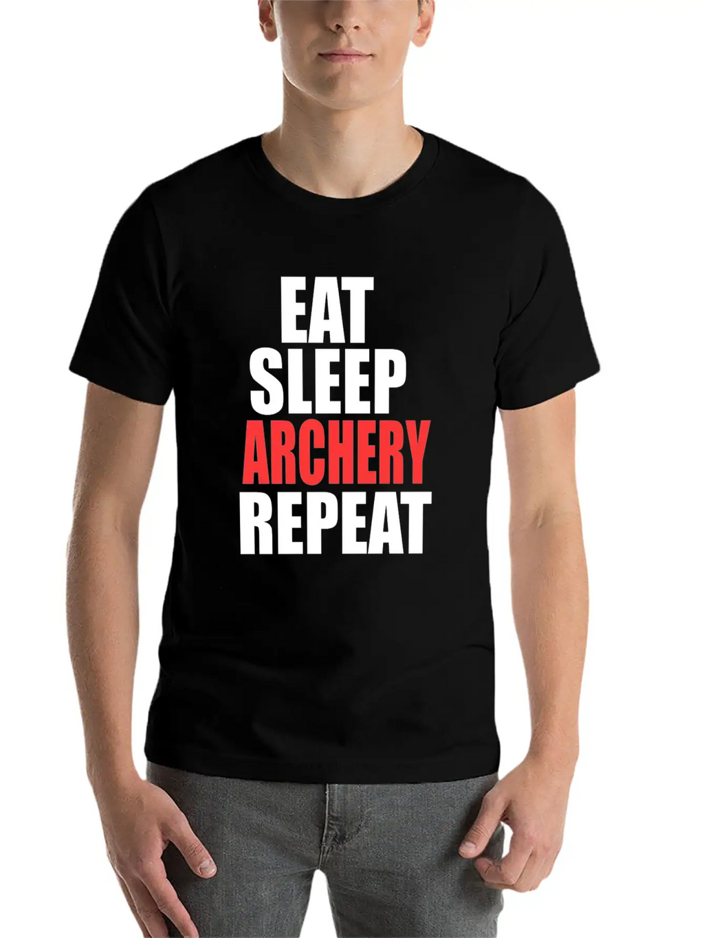 Eat Sleep Archery Repeat Gift Nature Arrow Bow Stylish Everyday T-Shirt – Unisex Basic Cotton Tee