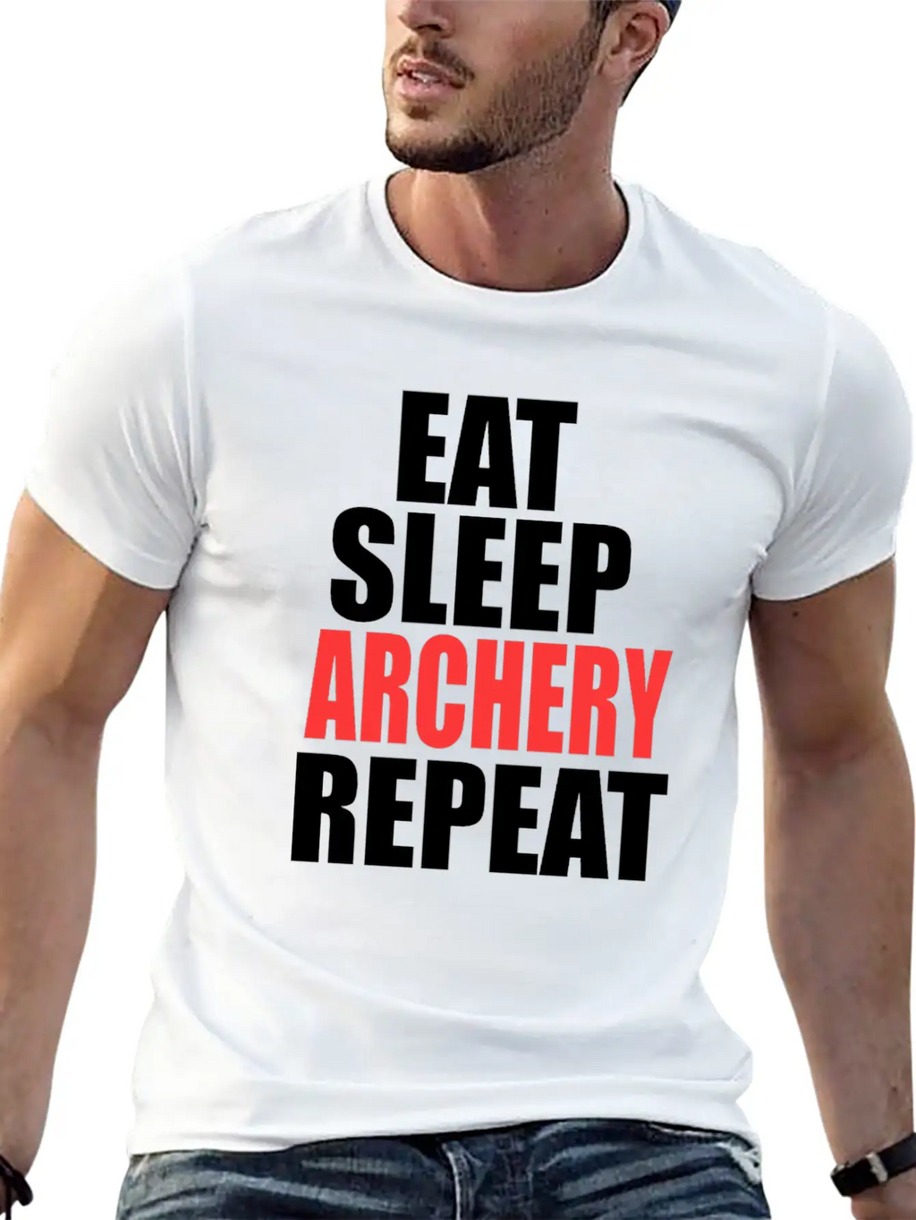 Eat Sleep Archery Repeat Gift Nature Arrow Bow Stylish Everyday T-Shirt – Unisex Basic Cotton Tee