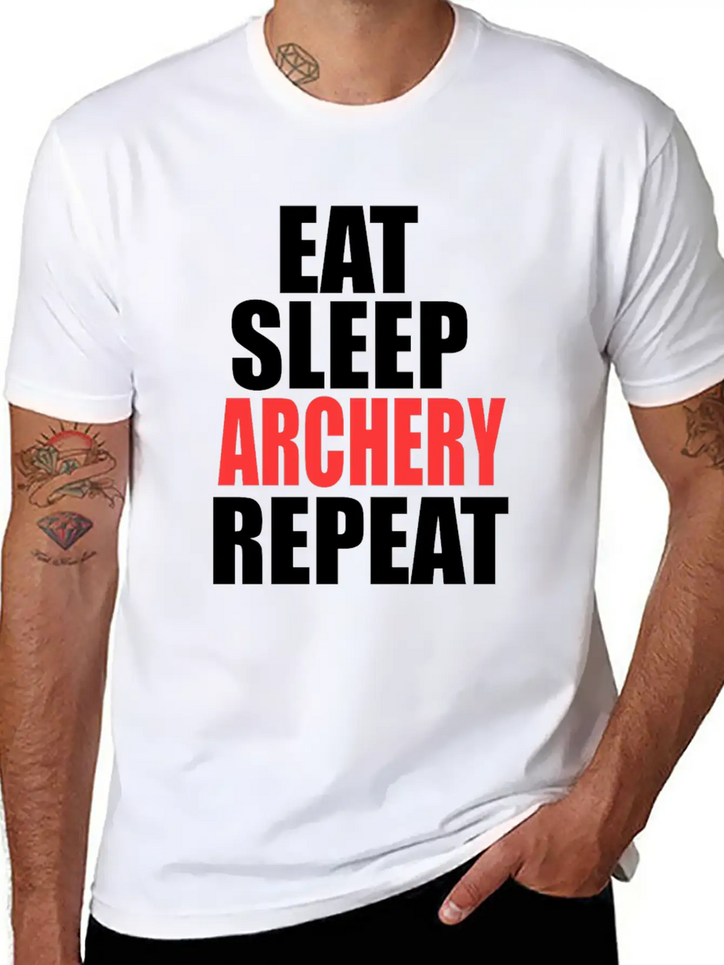 Eat Sleep Archery Repeat Gift Nature Arrow Bow Stylish Everyday T-Shirt – Unisex Basic Cotton Tee