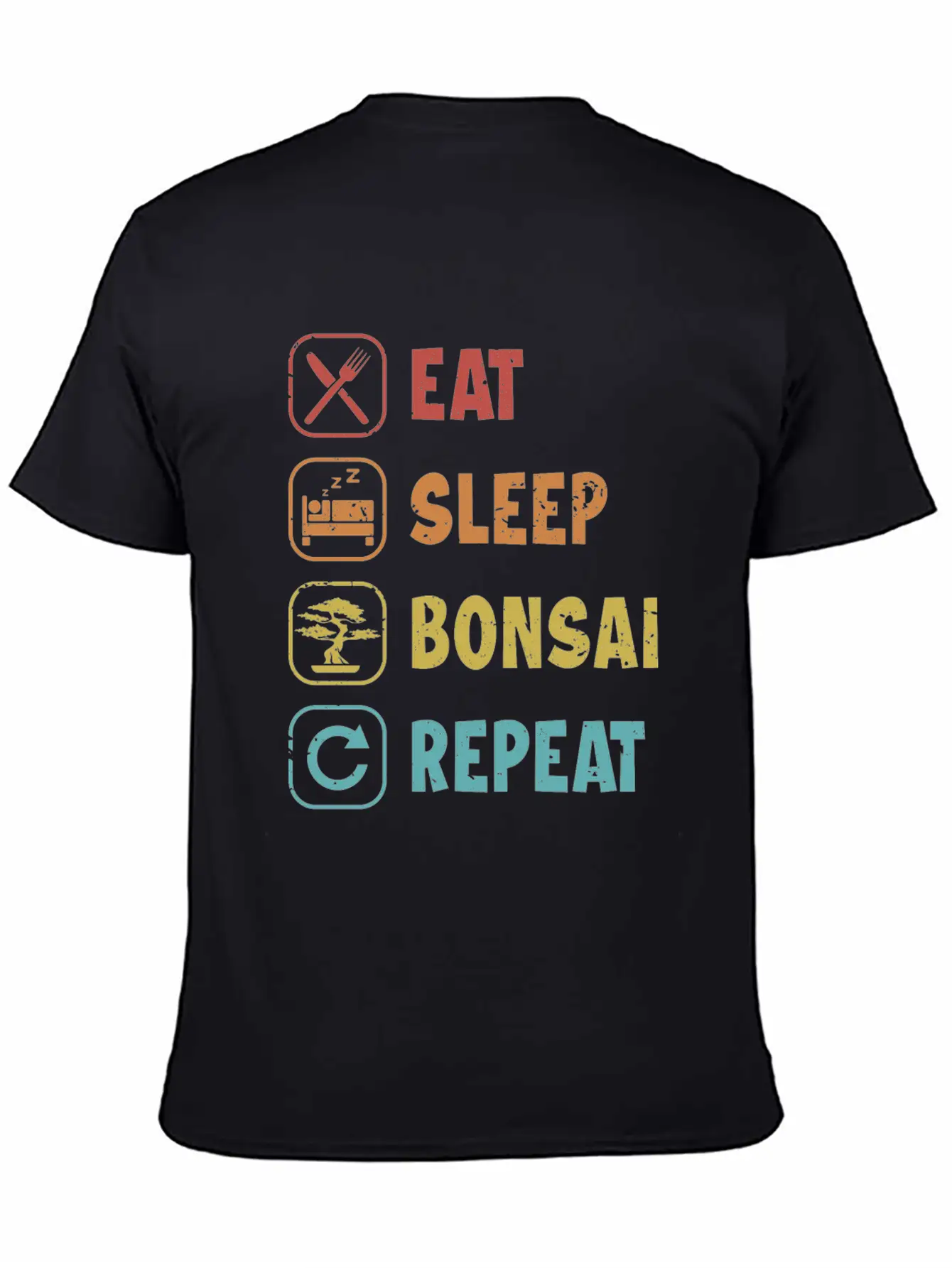 Eat Sleep Bonsai Repeat Bonsai Pots Penjing Bonsai Unisex Short Sleeve Soft Cotton T-Shirt – Casual Everyday Wear