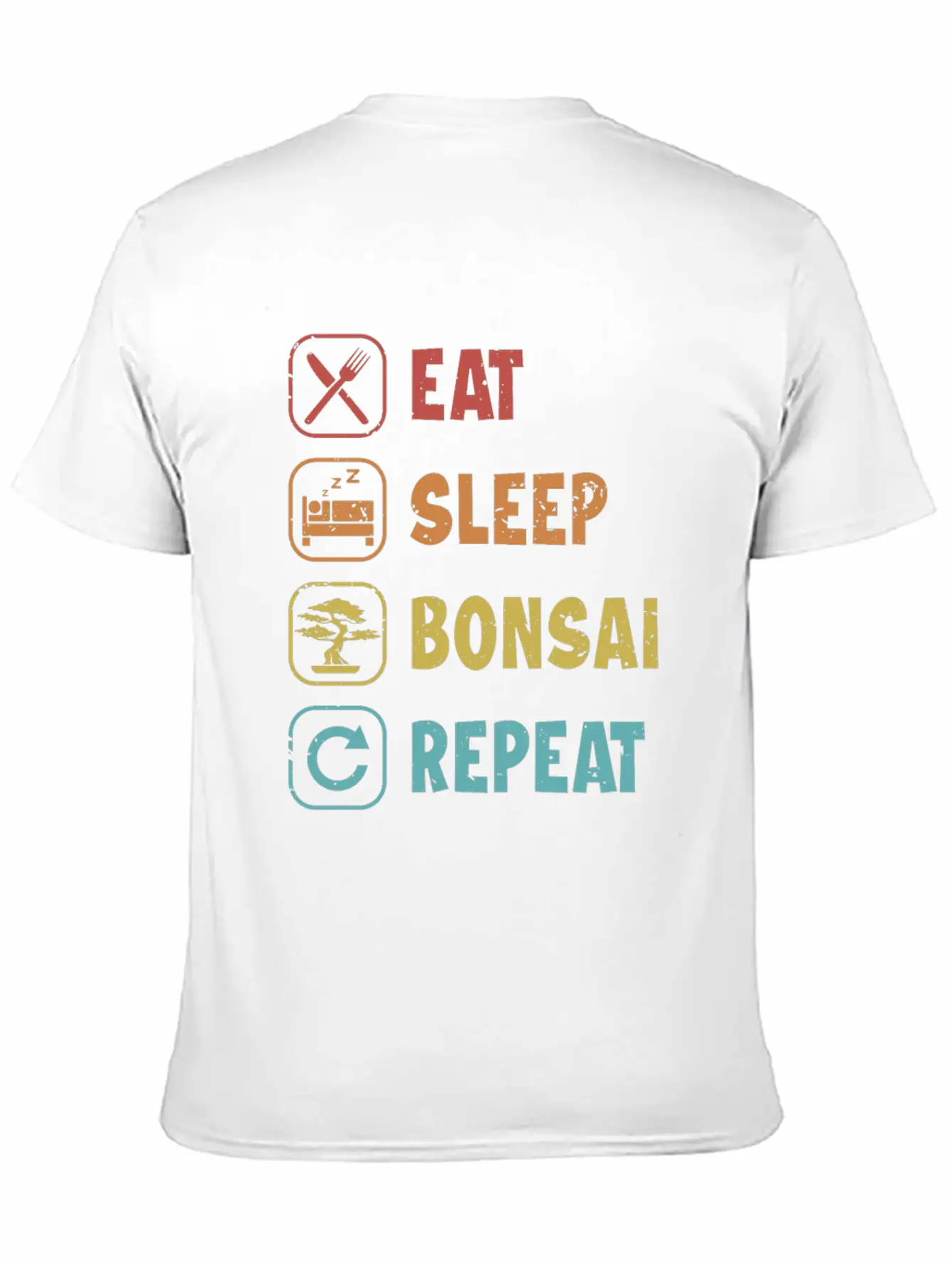 Eat Sleep Bonsai Repeat Bonsai Pots Penjing Bonsai Unisex Short Sleeve Soft Cotton T-Shirt – Casual Everyday Wear