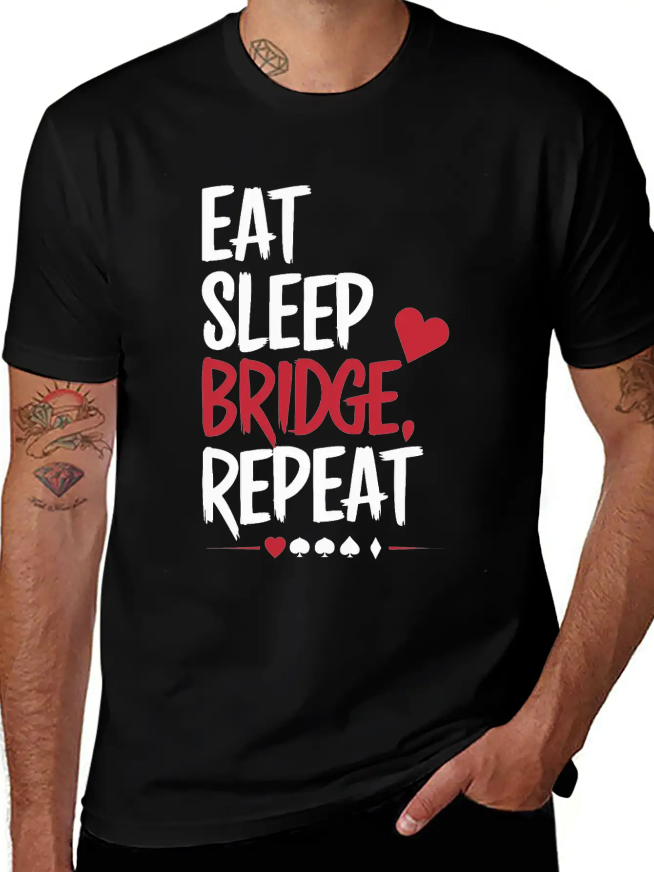 Eat Sleep Bridge Repeat Unisex Short Sleeve Soft Cotton T-Shirt – Casual Everyday Wear