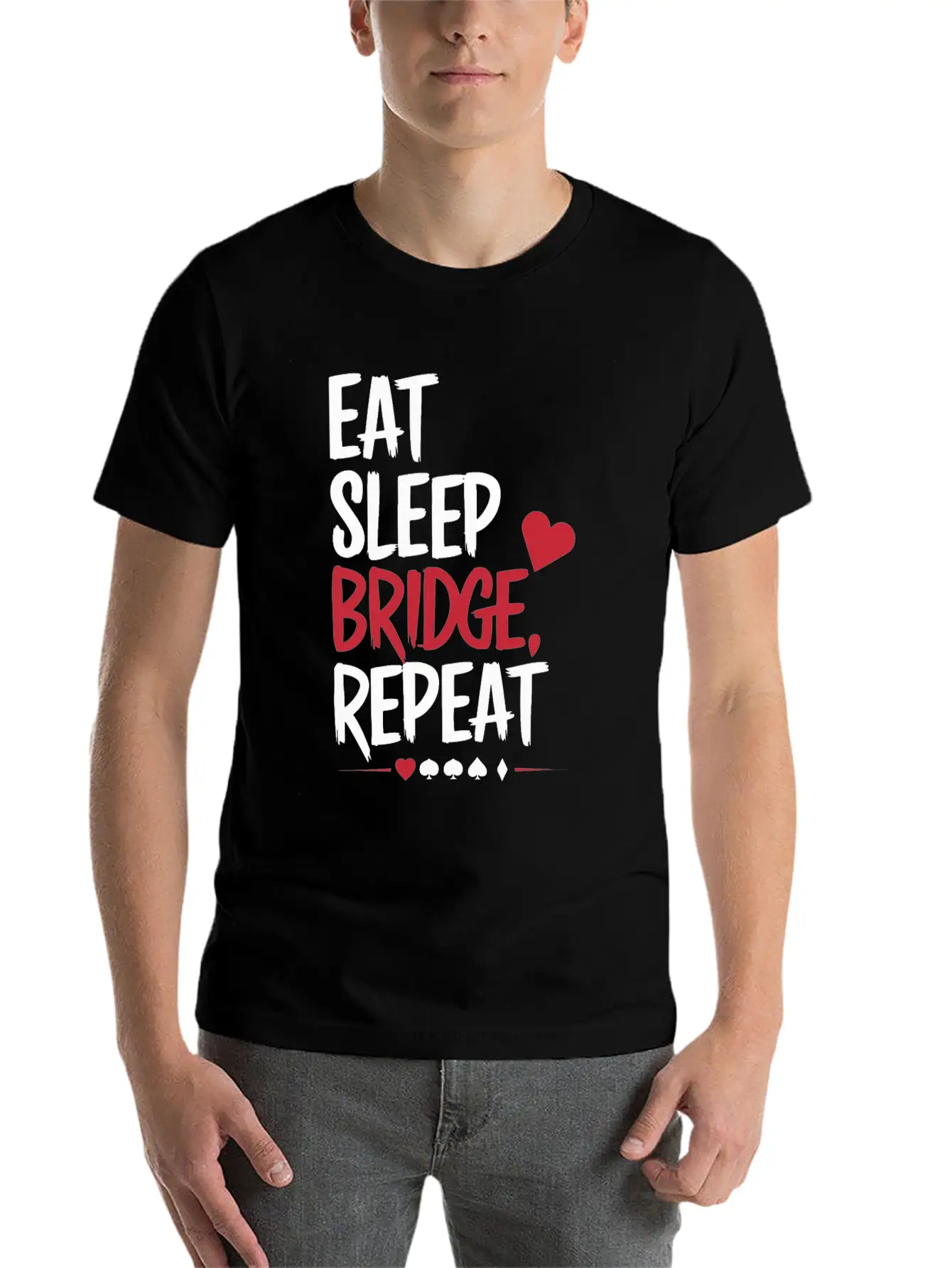 Eat Sleep Bridge Repeat Unisex Short Sleeve Soft Cotton T-Shirt – Casual Everyday Wear