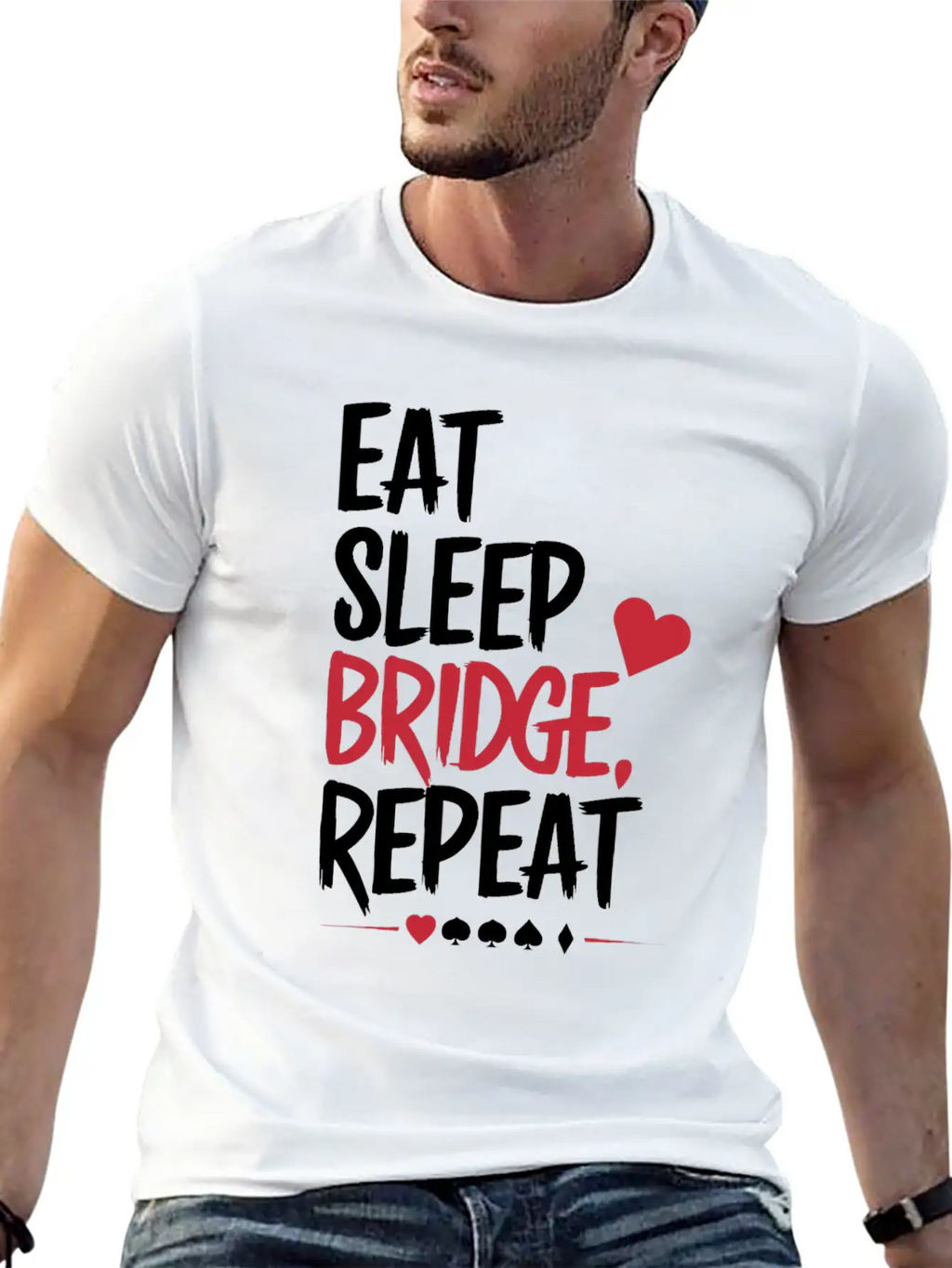Eat Sleep Bridge Repeat Unisex Short Sleeve Soft Cotton T-Shirt – Casual Everyday Wear